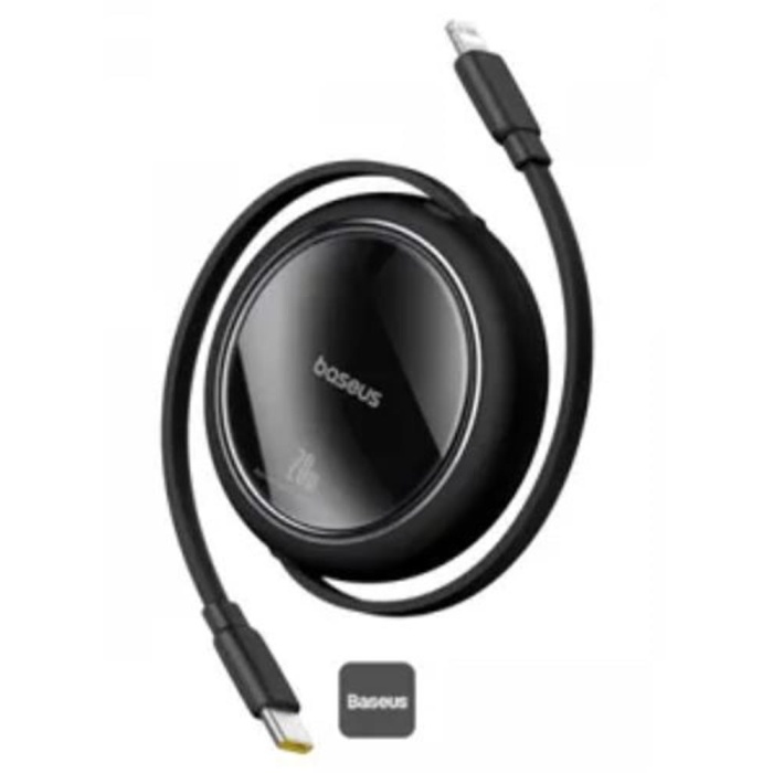 Baseus P10364501111-00 Free2Pull Makaralı Şarj Kablosu USB-C-Lightning 20W 1m