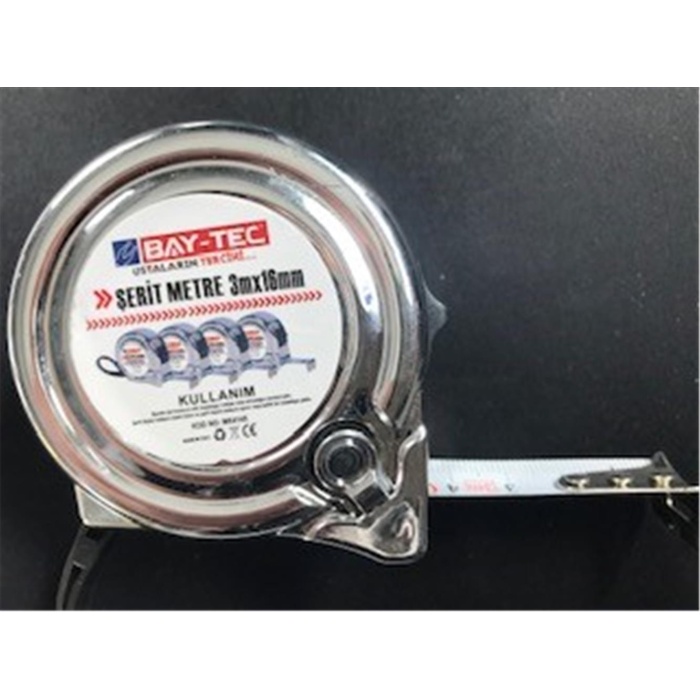 Bay-Tec Mk4145 3Mt 16MM Krom Şerit Metre
