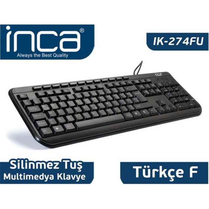 Inca IK-274FU f-usb Multimedya Black Laser Prınt Klavye