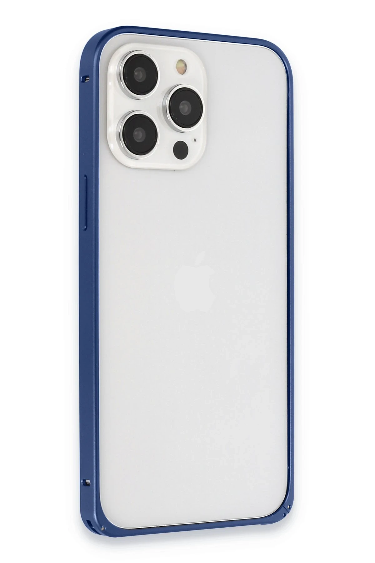 Joko iPhone 15 Pro Metal Bumper Mat Kapak - Lacivert