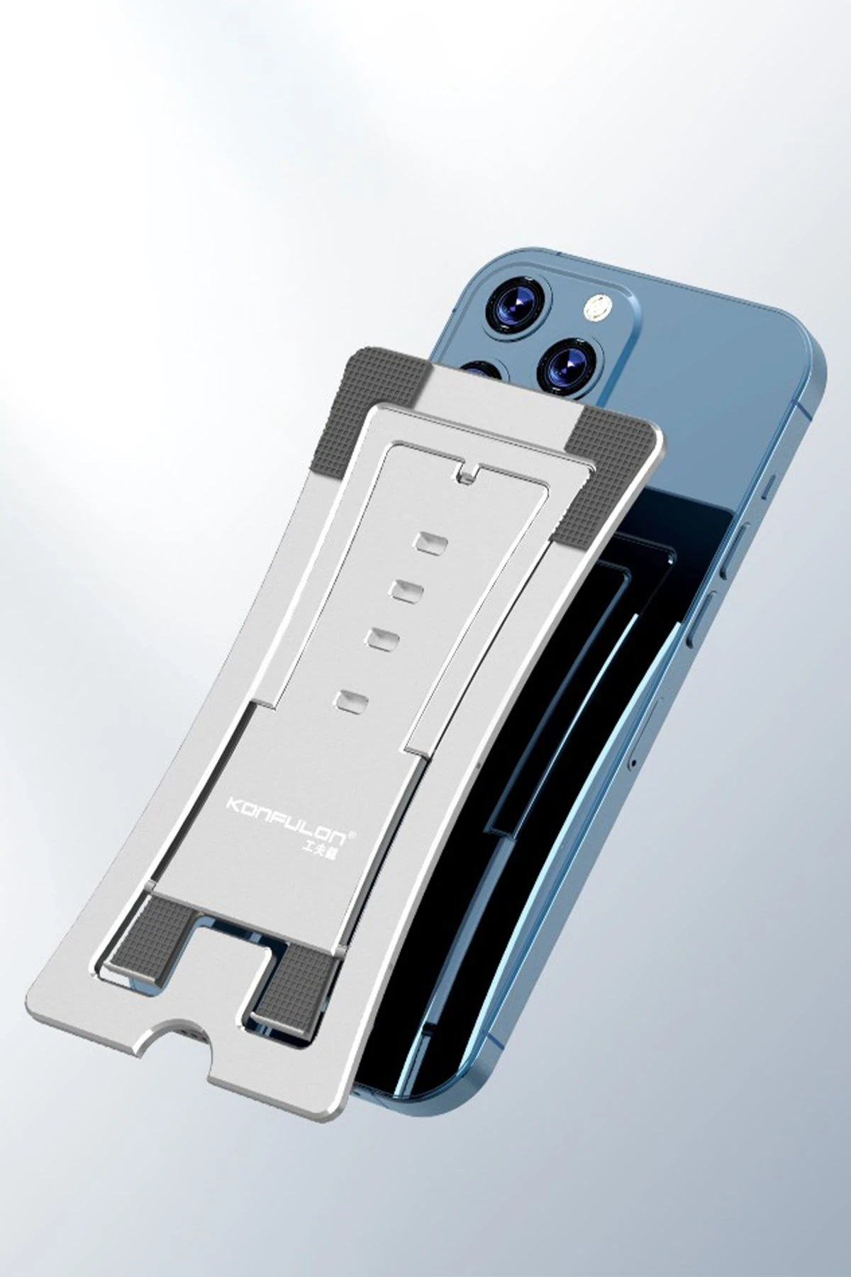 Konfulon CM23 Ayarlanabilir Katlanabilir Masaüstü Telefon Tutucu - Gümüş