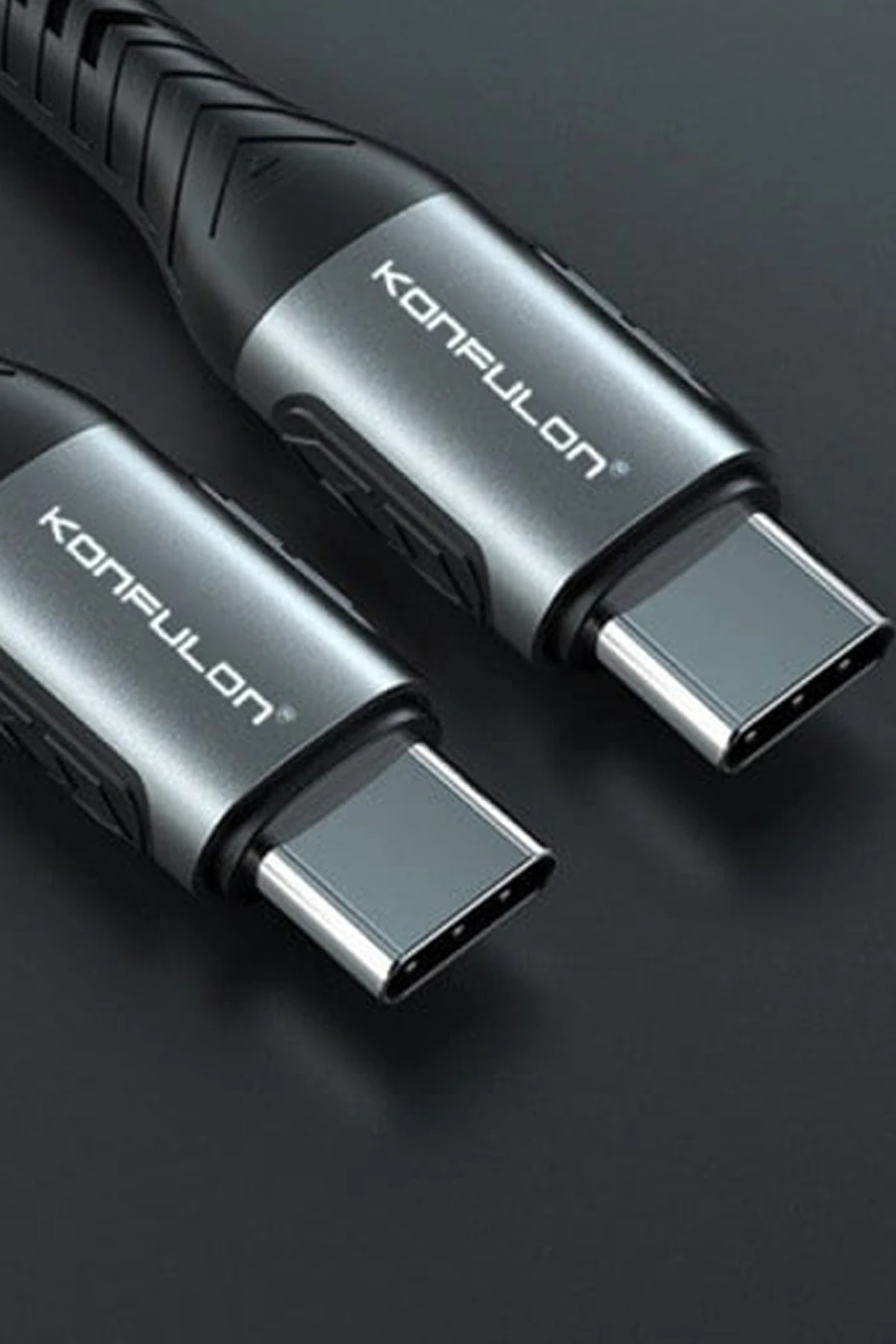 Konfulon DC43 Type-C to Type-C 1M Örgü 60W Hızlı Şarj Kablo - Yeşil