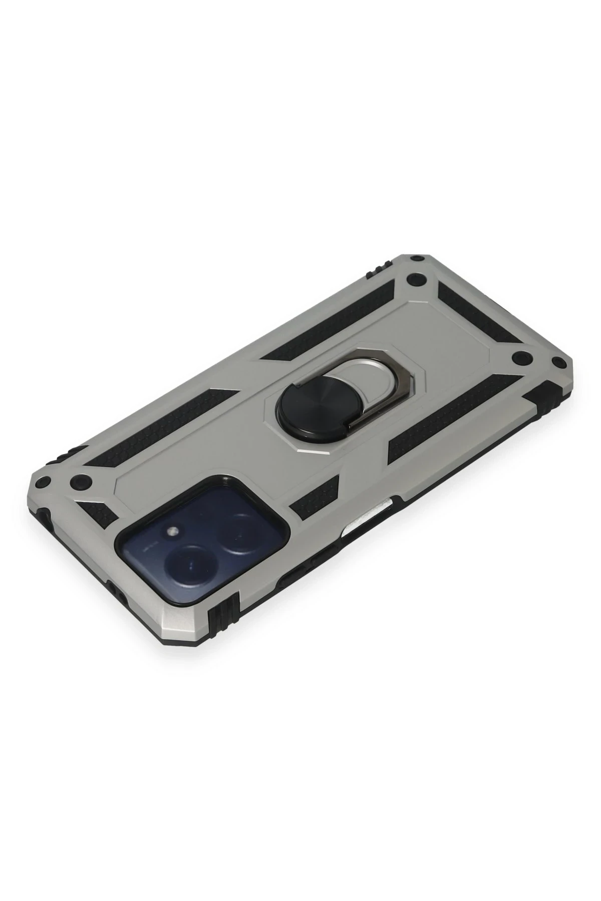 Newface Xiaomi Redmi Note 12 4G Kılıf Sofya Yüzüklü Silikon Kapak - Gümüş