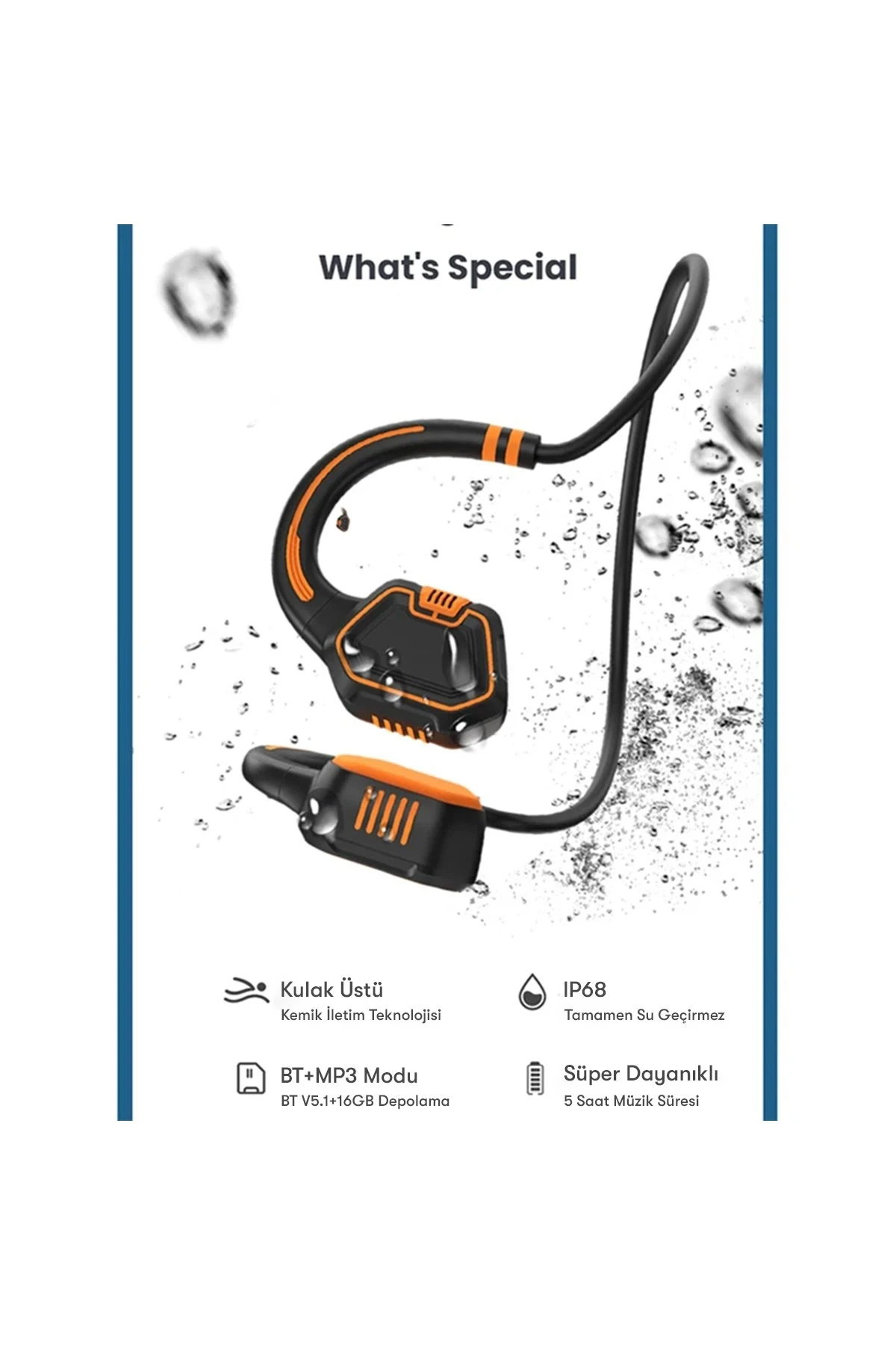 Newface AS9 Suya Dayanıklı Bluetooth Kulaklık - Siyah