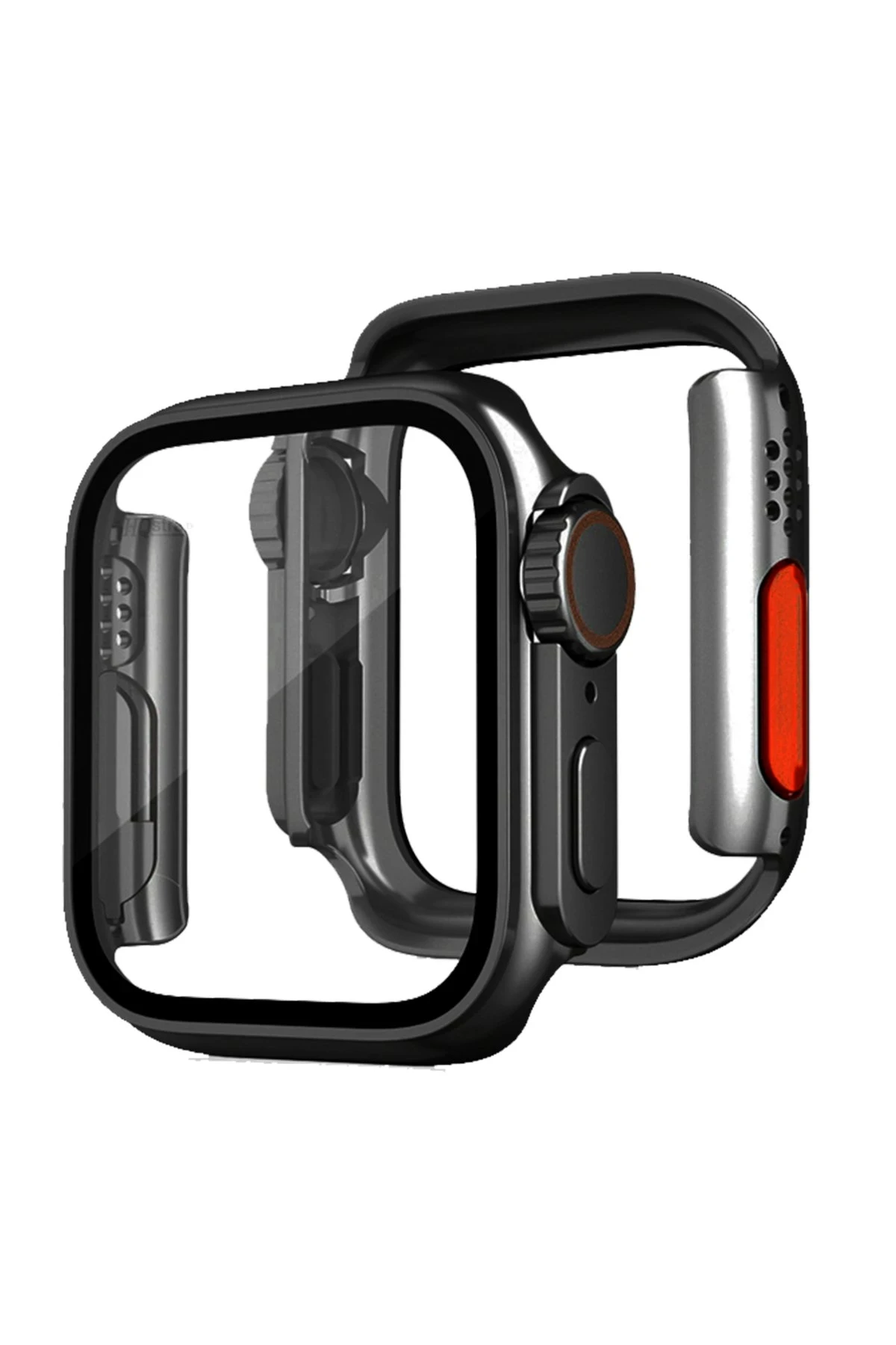 Newface Apple Watch 44mm Watch 49mm Kasa Dönüştürücü ve Ekran Koruyucu - Siyah