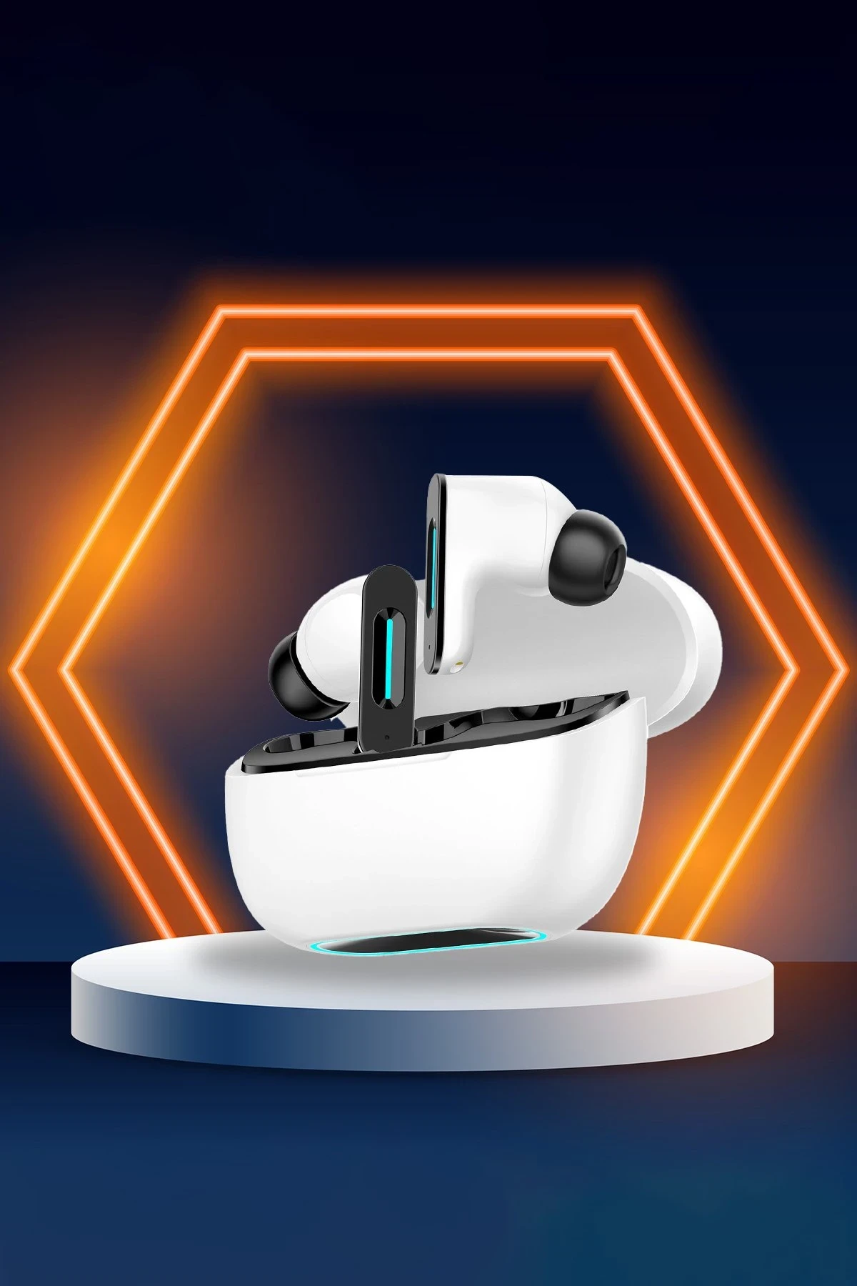 Newface LS-518 Aktif Gürültü Engelleyici Özellikli TWS Airpods Kulaklık - Beyaz-Siyah