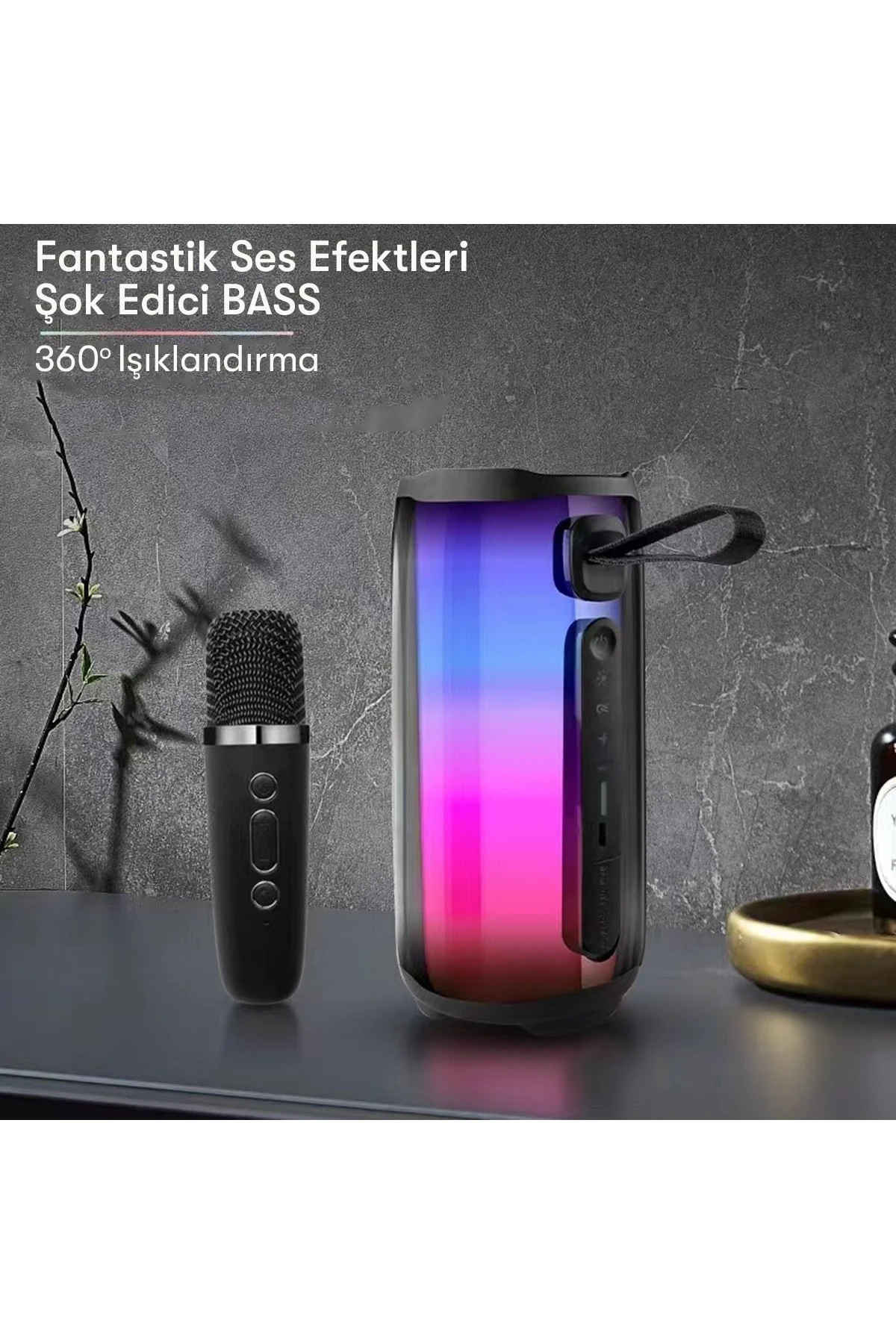Newface Pluse 5 Mikrofonlu RGB Kablosuz Hoparlör - Beyaz