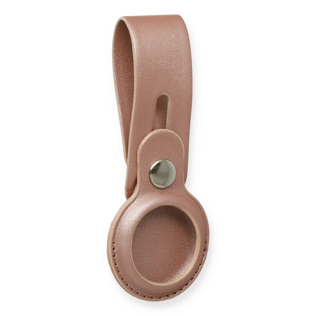 Newface Airtag Askılı Deri Kılıf - Rose Gold