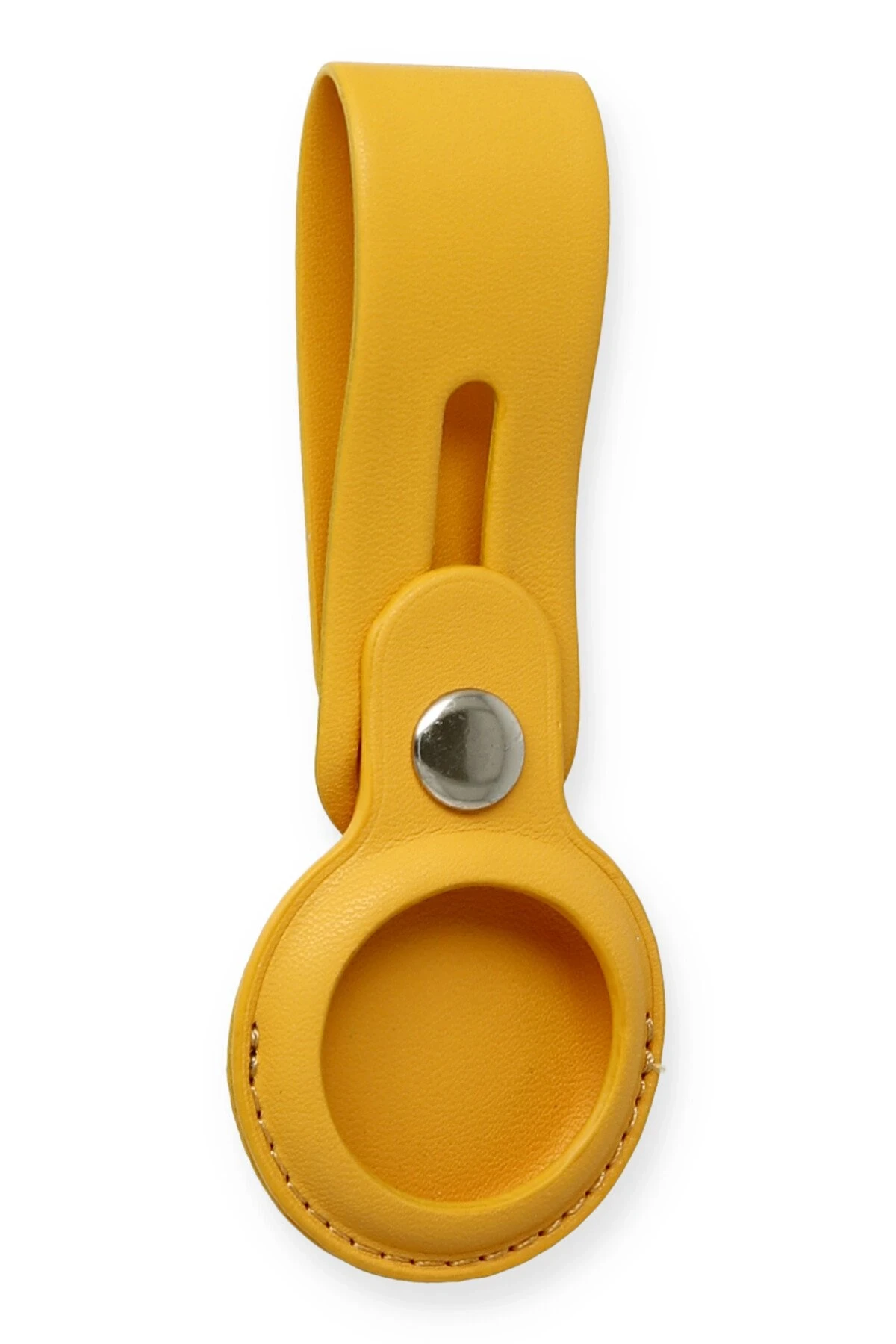 Newface Airtag Askılı Deri Kılıf - Sarı