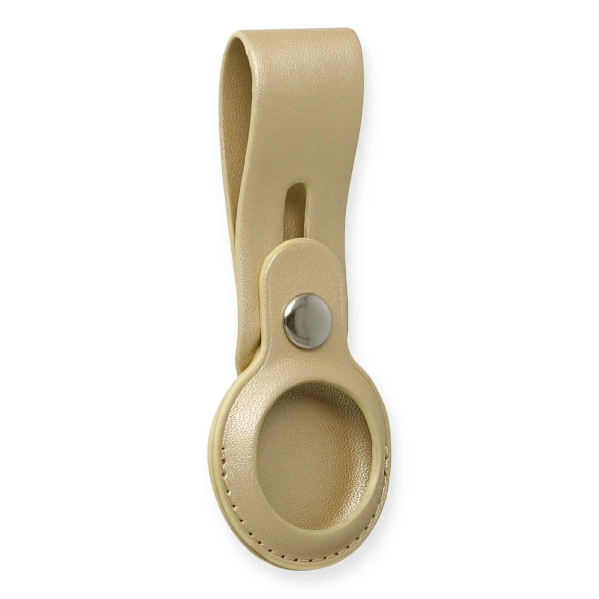 Newface Airtag Askılı Deri Kılıf - Gold