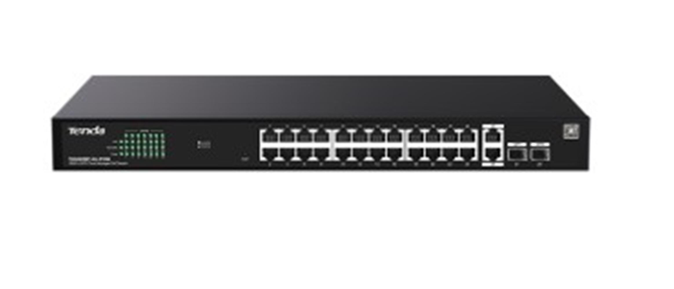 Tenda TEG2228P-24-410W 24 Port 10-100-1000 + 2 Port SFP + 2 Port Uplink Cloud Yönetilebilir