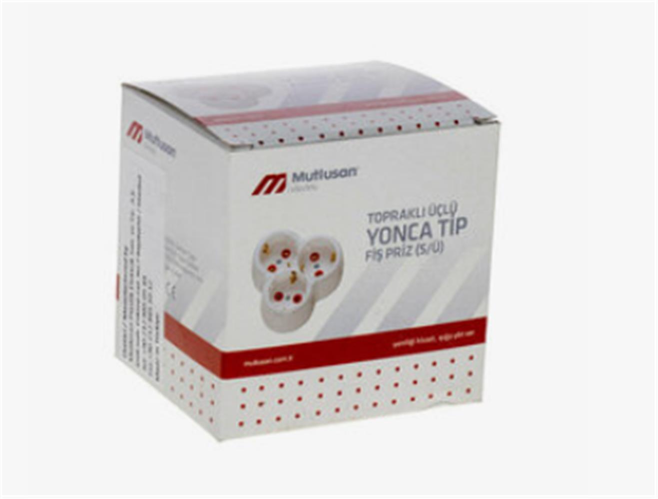 Mutlusan Topraklı Beyaz 3lü Fiş,Priz (Yonca Tip) 001 170 033002 00 00