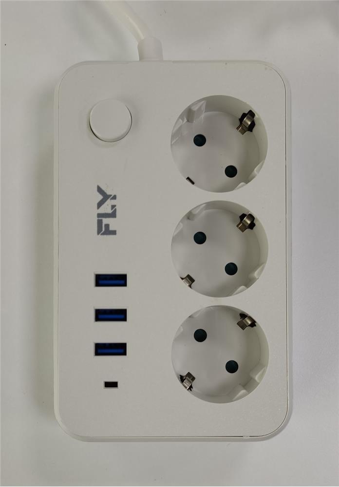 Fly 3406-01 3lü Anahtarlı 2.1A 3Usb Şarj Çıkışı 2mt Anahtarlı Akım Korumalı Priz Çocuk Koruması