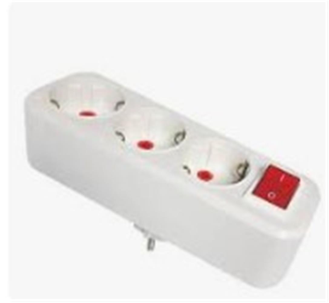 Mutlusan 3lü Topraklı Anahtarlı Fiş,Priz Düz Tip (001 170 033004 00 00 )