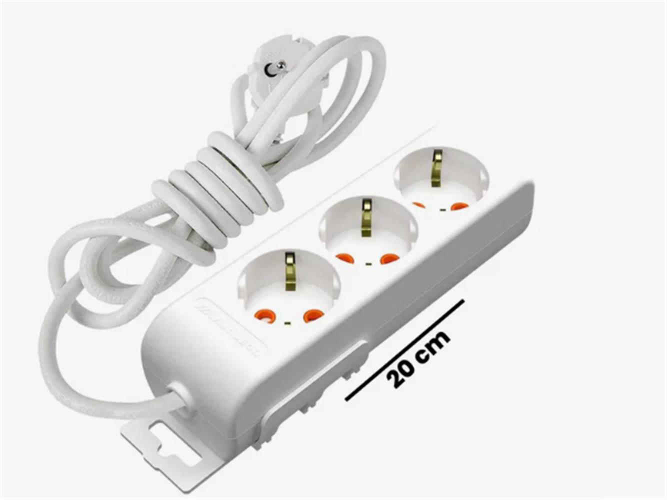 Mutlusan Rı-Tech 3lü 1mt Topraklı Grup Priz (001 175 310002 01 00)