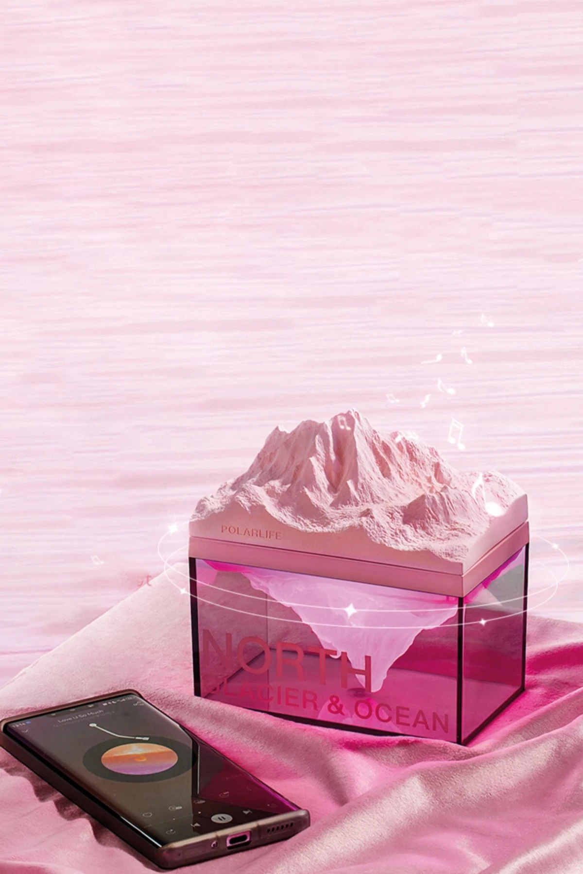 Newface Z4 Kuzey Okyanus Temalı Gece Lambası Özellikli BT Kablosuz Hoparlör - Pembe