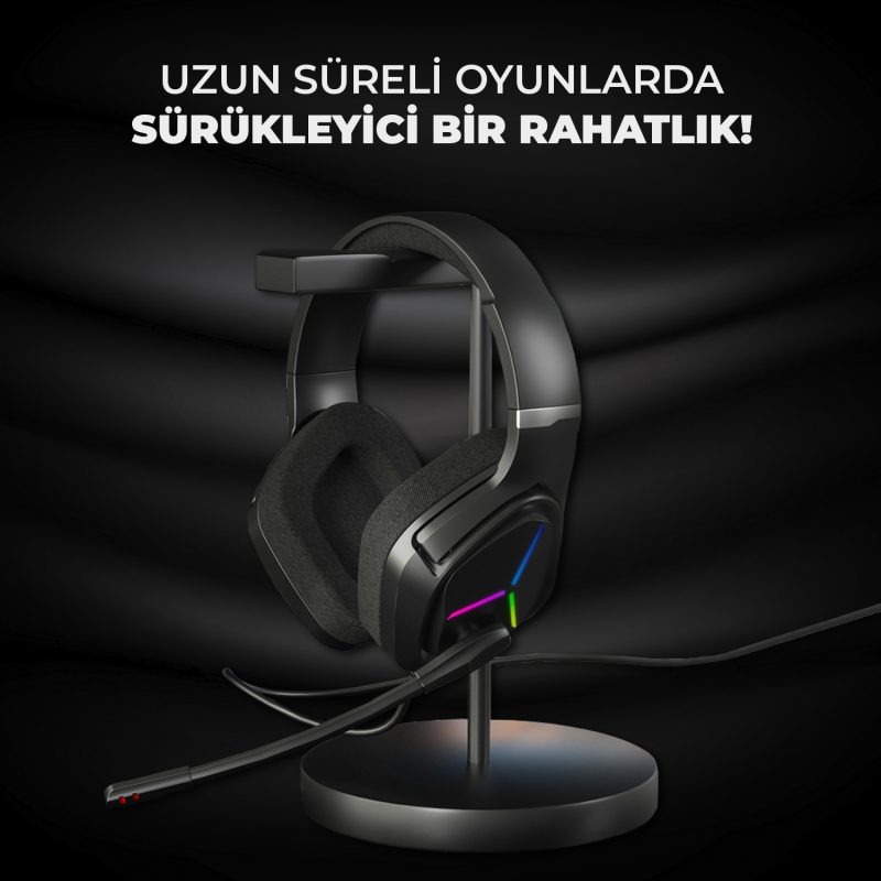 LENOVO LECOO RGB Aydınlatmalı Gaming Kulaklık Usb+3.5mm Jacklı Kulaküstü Siyah/Kırmızı HT406