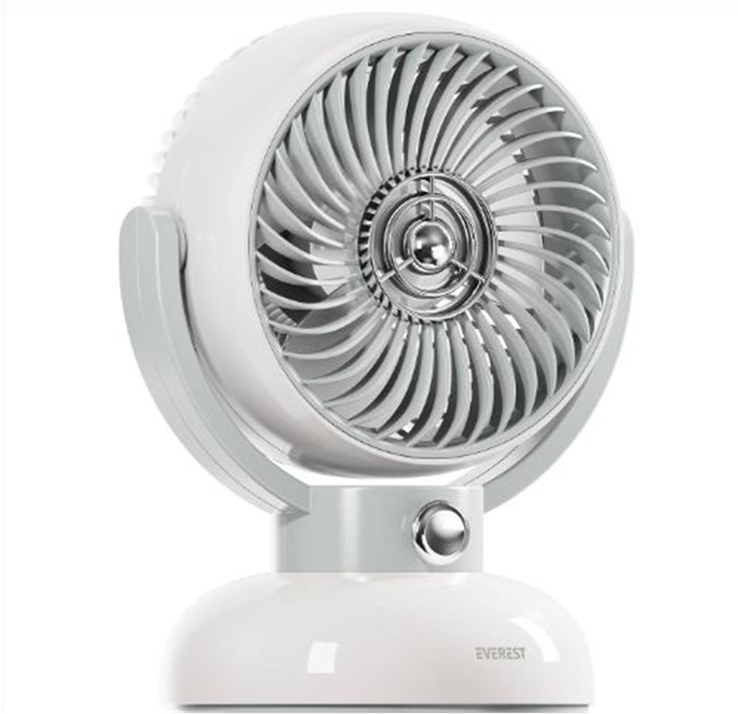 Everest EFN12 Krem 1200mAh 3 Hız Kademe Led Işıklı Retro Masaüstü Usb Fan