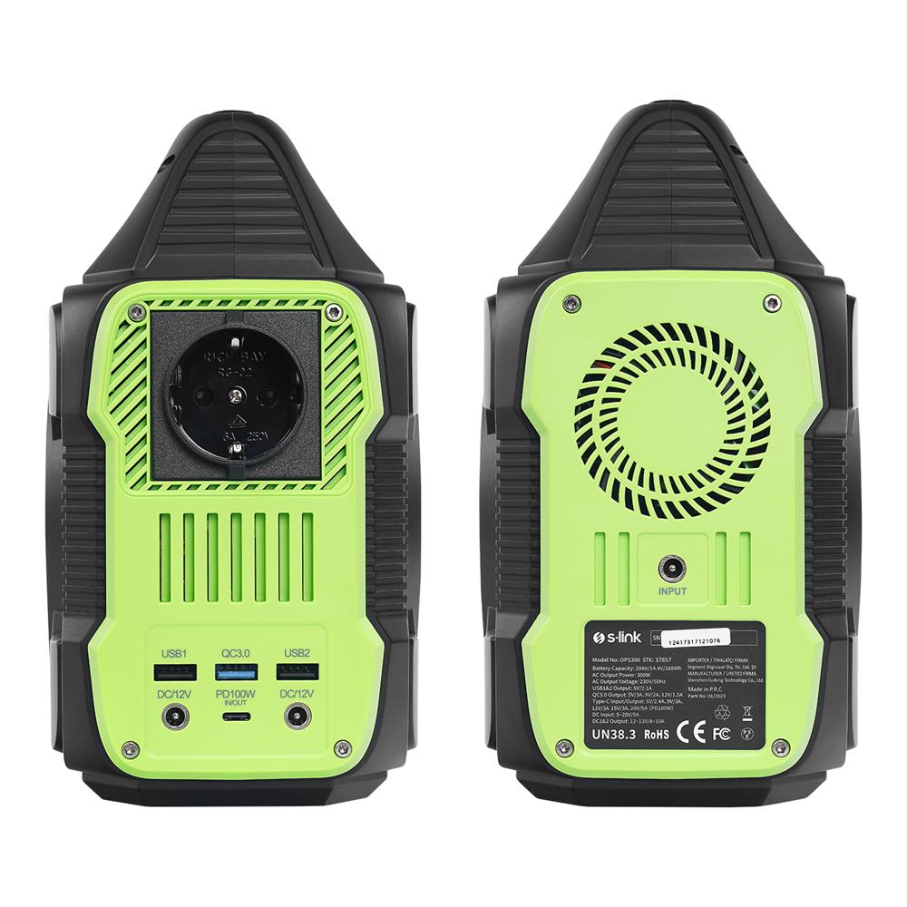 S-link OPS300 300W 80.000mAh 288Wh LED Lambalı Saf Sinüs Multi-Output LCD Taşınabilir Güç Kaynağı