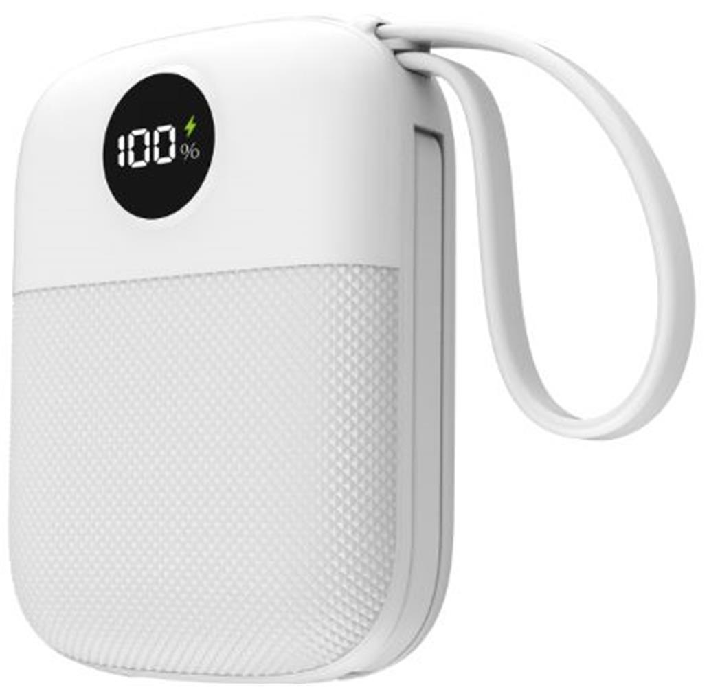 S-link MP110 10000mAh PD22.5W Type-C+Lightning Kablolu Beyaz Pil Şarj Cihazı Powerbank