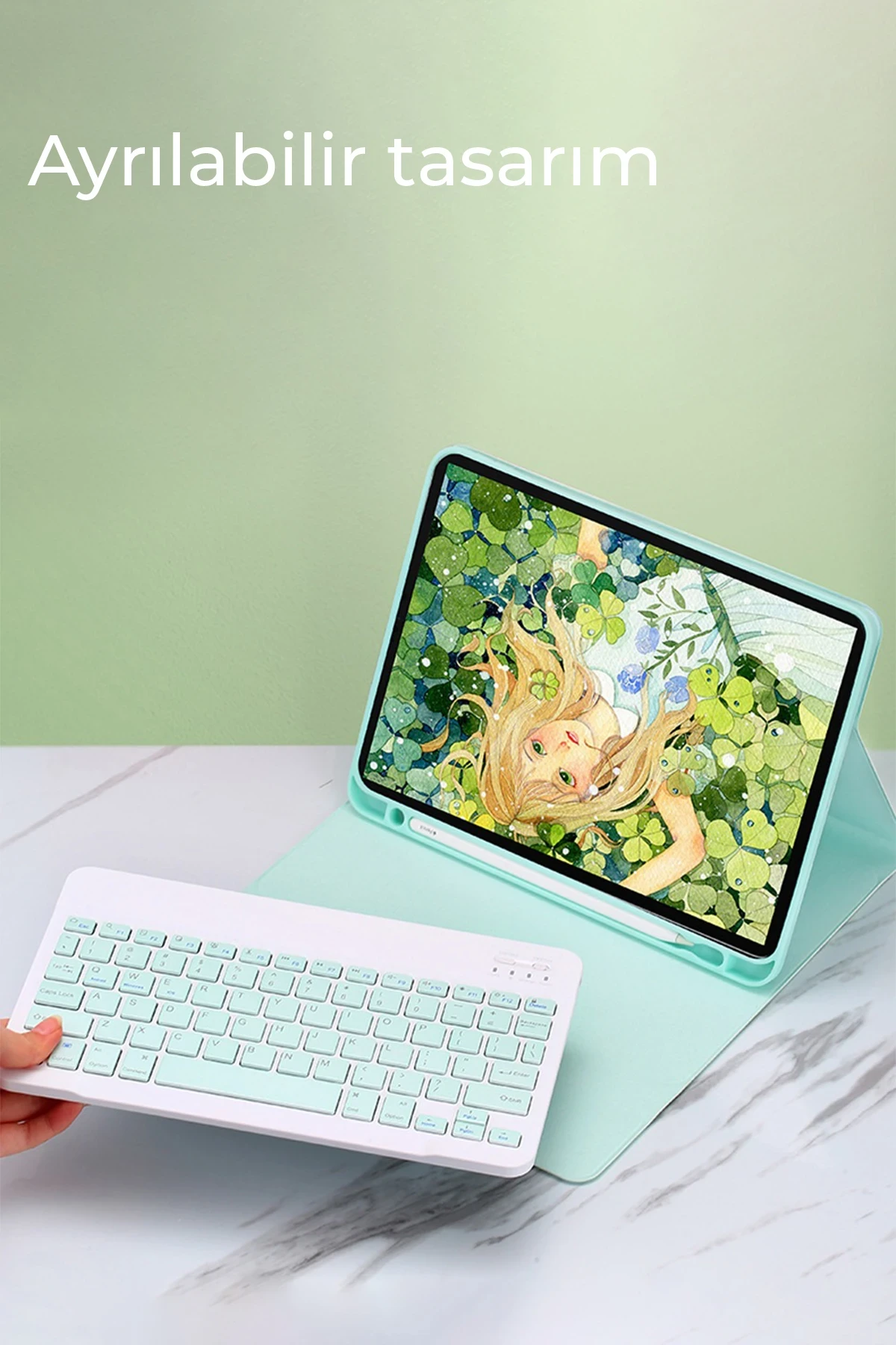 Newface iPad Pro 11 (2024) Kılıf KC01 Smart Klavyeli Tablet Kılıfı - Lila