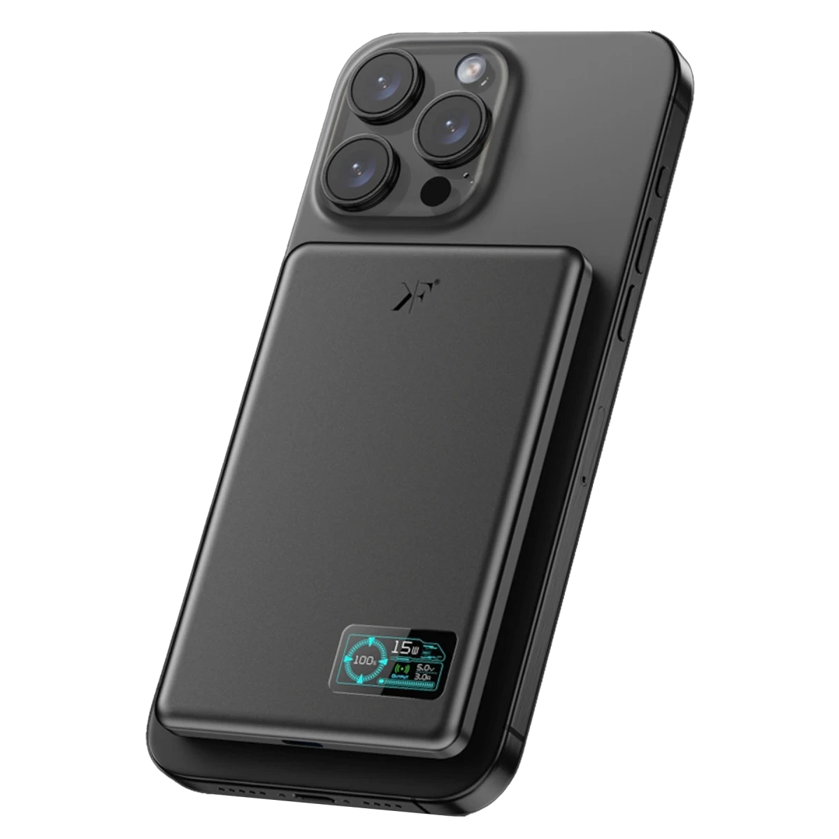 Newface PW595 5.000 mAh Dijital Göstergeli 20W Type-C ve 15W Kablosuz Şarj PD Hızlı Şarj Magsafe Powerbank - Siyah