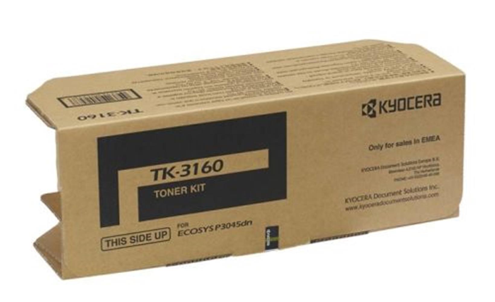 Kyocera TK-3160 Orjinal Fotokopi Toneri Ecosys M3145dn-3645dn P3045-3055-3060-3065 12.500 Sayfa