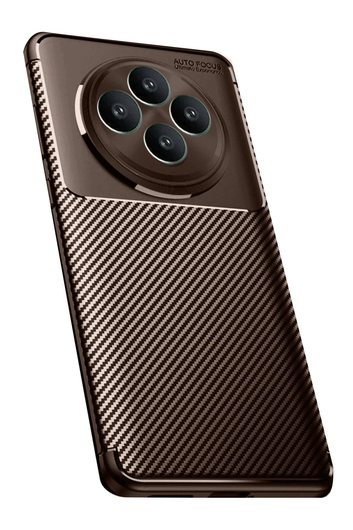 Newface Oppo Reno 11 FS Kılıf Auto Focus Karbon Kapak - Kahverengi