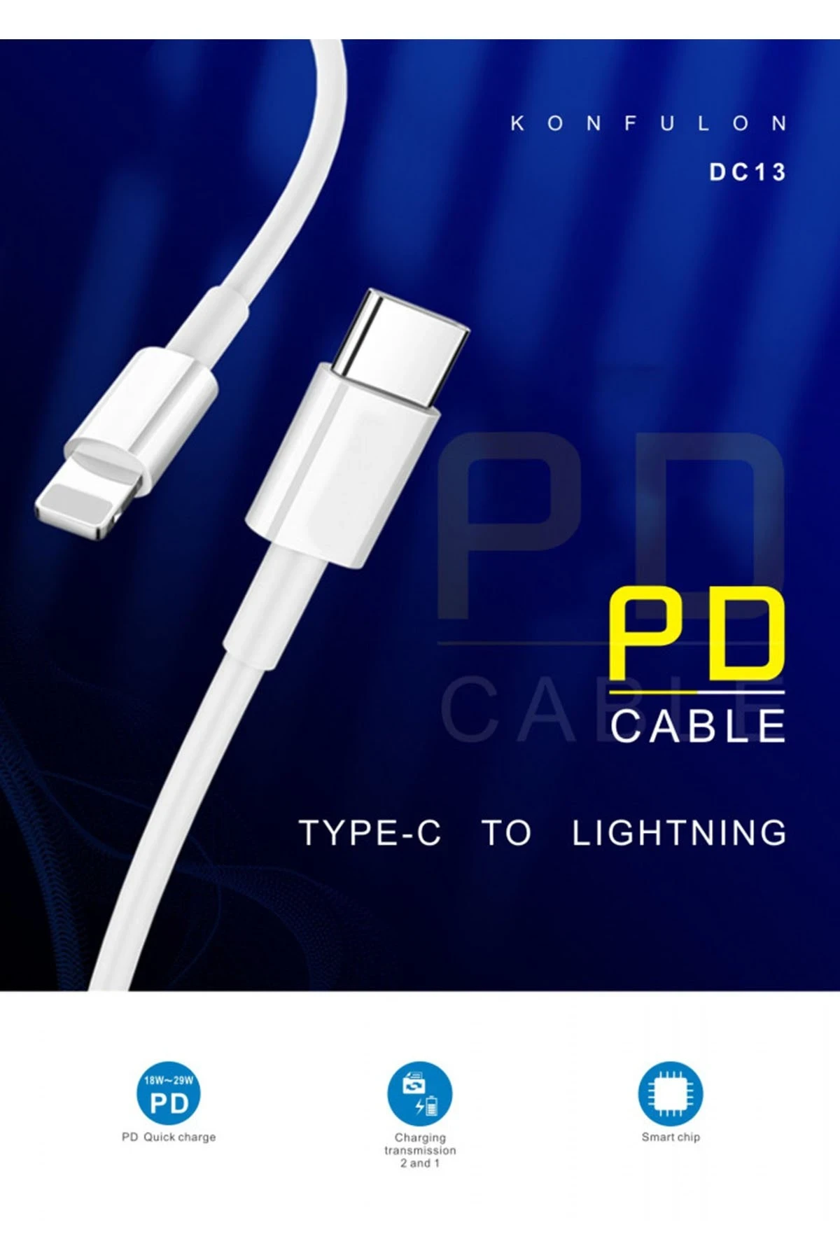 Konfulon DC13 1M 20W Type-C to Lightning Kablo iphone Uyumlu