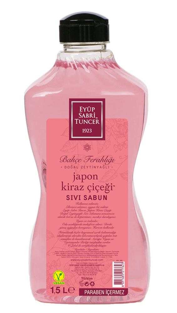 Eyüp Sabri Tuncer 1,5lt Japon Kiraz Çiçeği Sıvı Sabun Doğal Zeytinyağlı