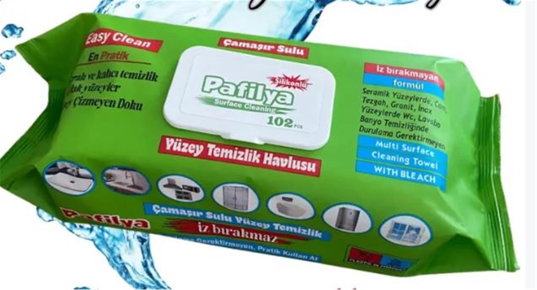 Pafilya Çamaşır Sulu Yüzey Temizlik Havlusu 102 li (İz Bırakmaz)(Seramik-Cam-Banyo-Wc-Granit)