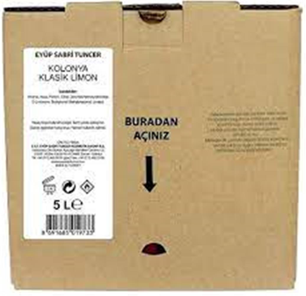 Eyüp Sabri Tuncer 5lt Limon Kolonyası (5lt Bag IN Box Endüstriyel)