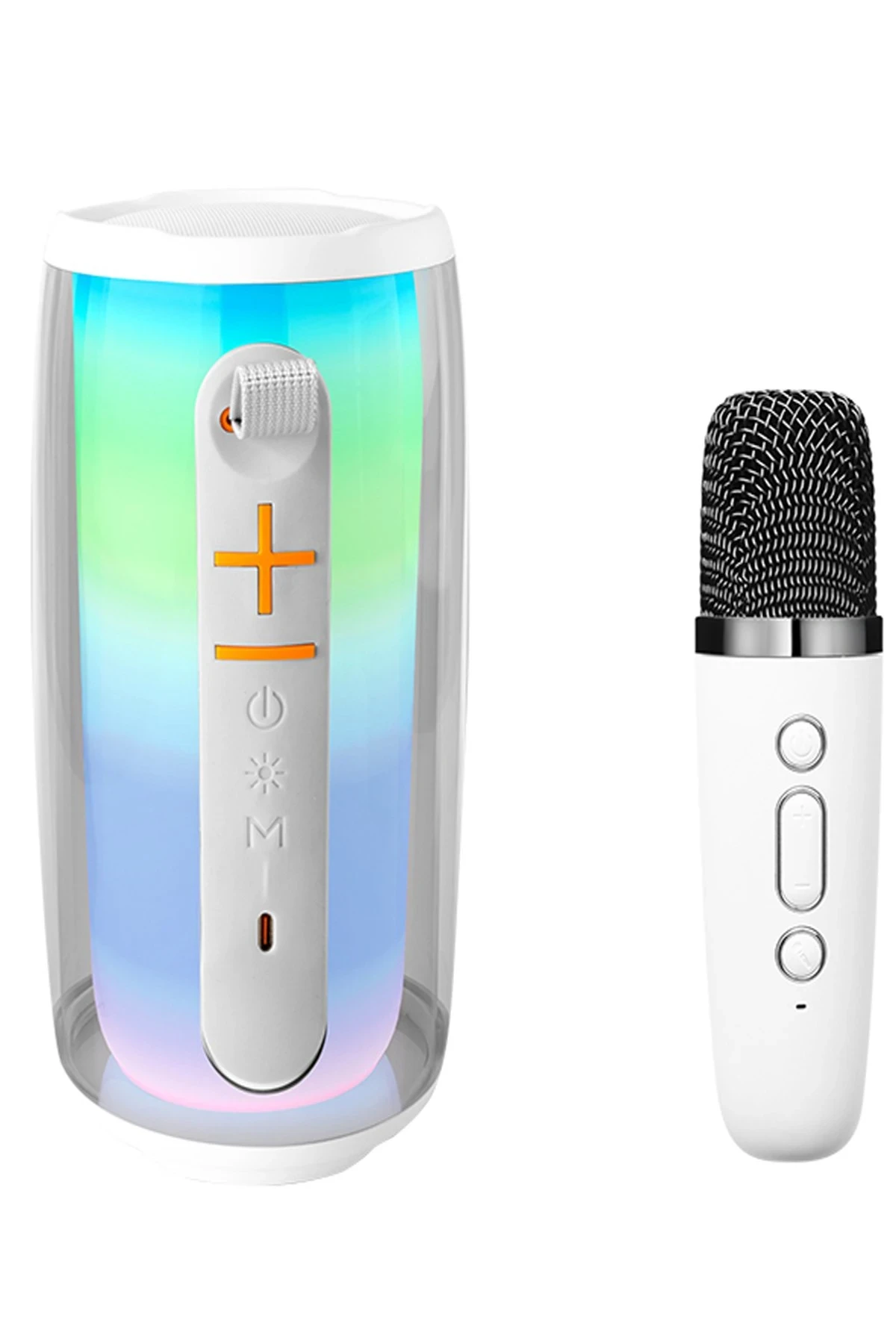 Newface Pluse 6 Mikrofonlu RGB Kablosuz Hoparlör - Beyaz