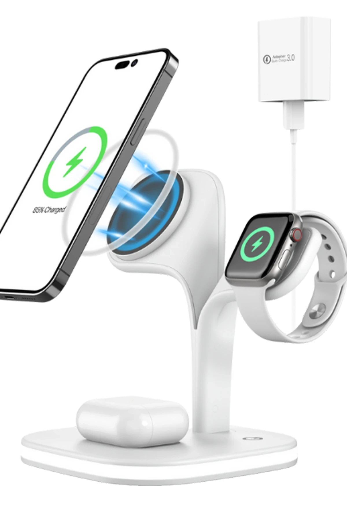 Newface YM-UD22 Kablosuz Şarj Masaüstü Set - Beyaz