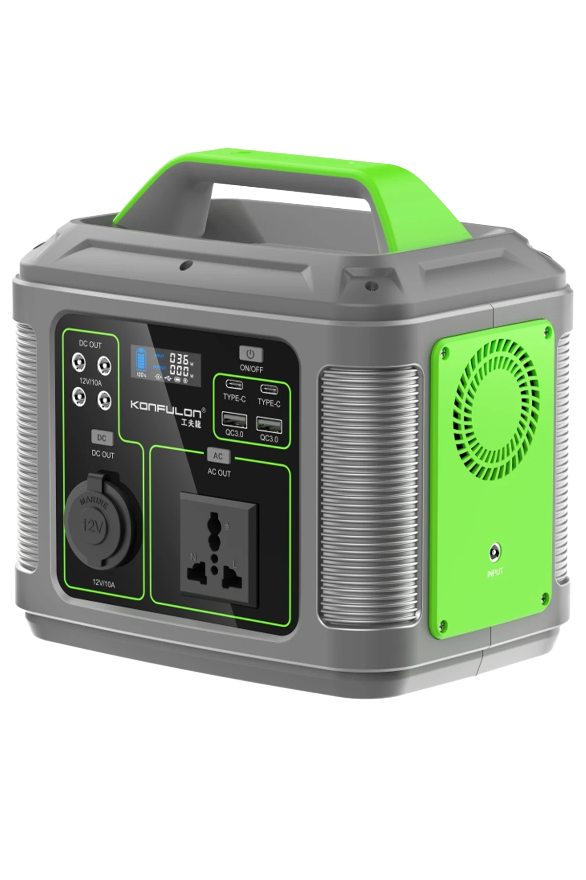 Konfulon CN04 Powerbank 300W 60.000 mAh 5W Led Işıklı Kamp Şarj PD 60W - Gri