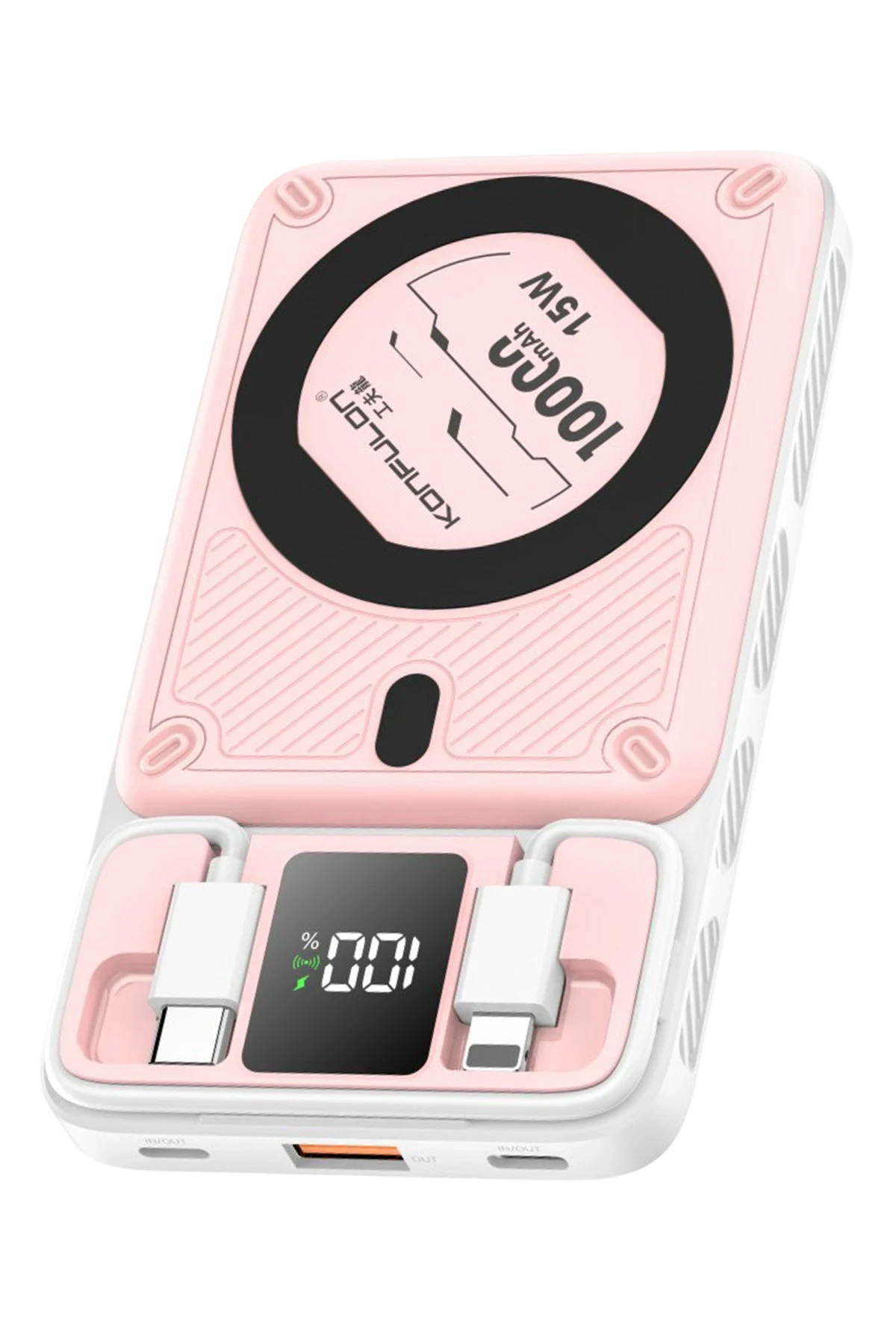 Konfulon M25W 10.000 mAh 20W PD Magsafe Powerbank - Pembe