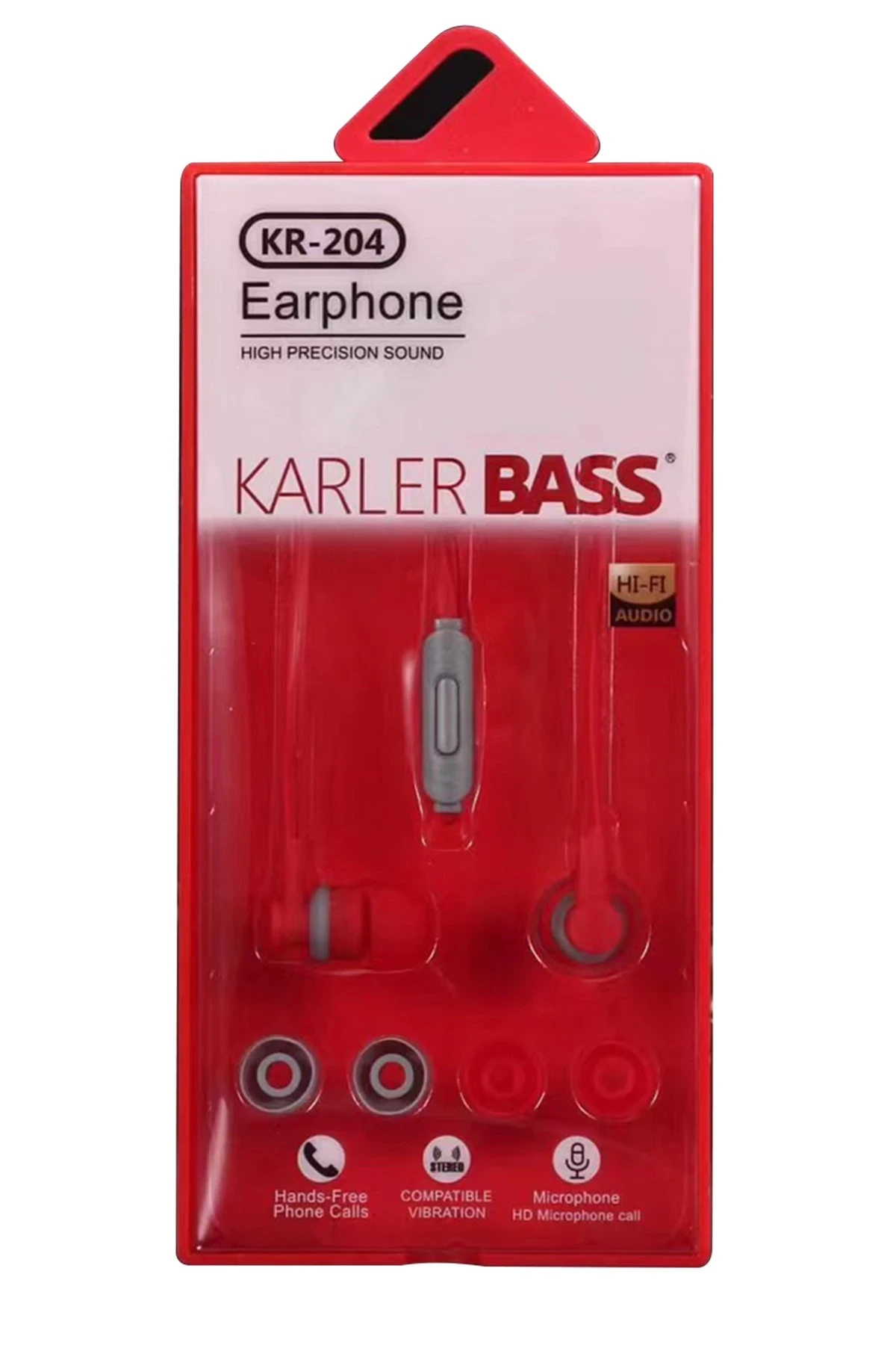 Karler Bass KR-204 Kablolu Kulaklık - Kırmızı