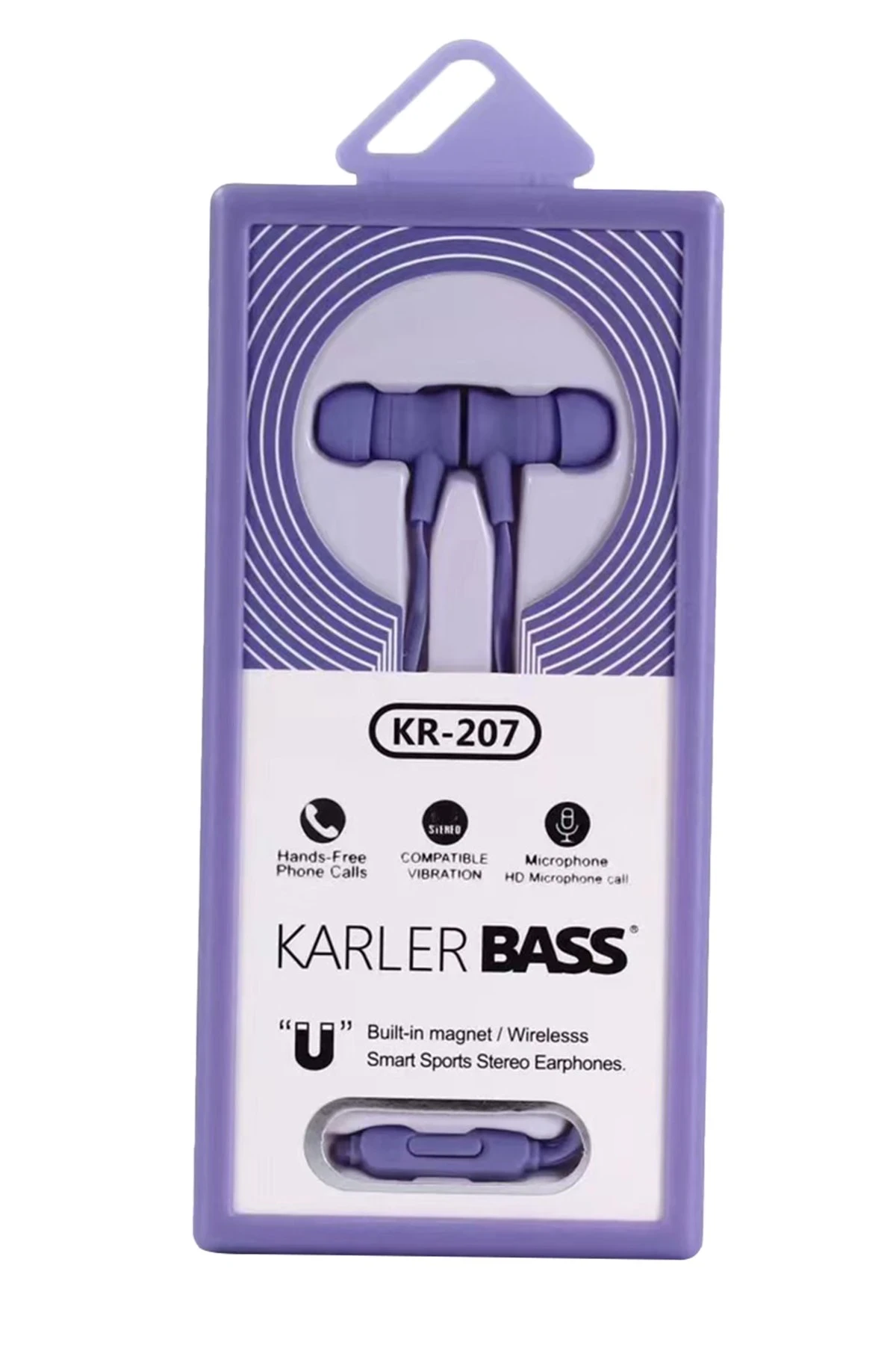 Karler Bass KR-207 Mıknatıslı Kablolu Kulaklık - Mor