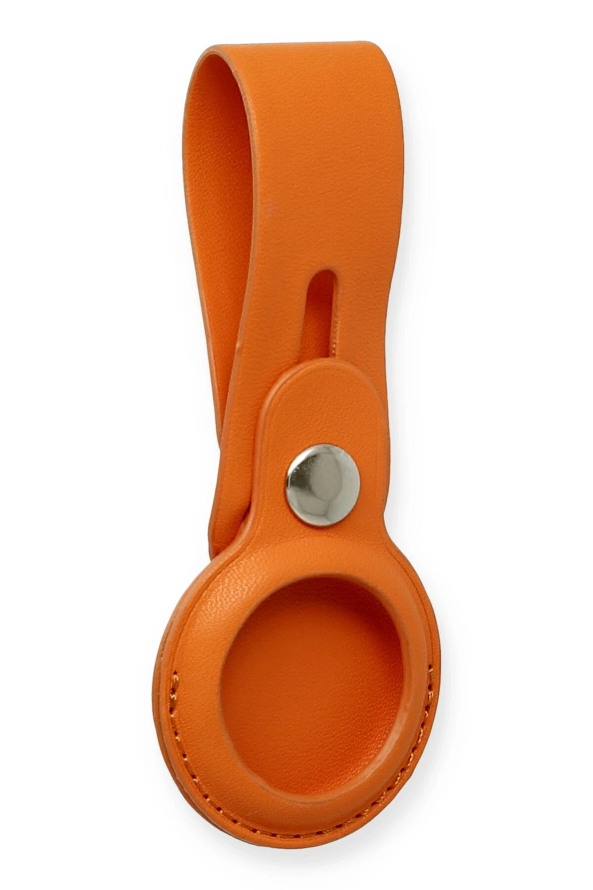 Newface Airtag Askılı Deri Kılıf - Turuncu