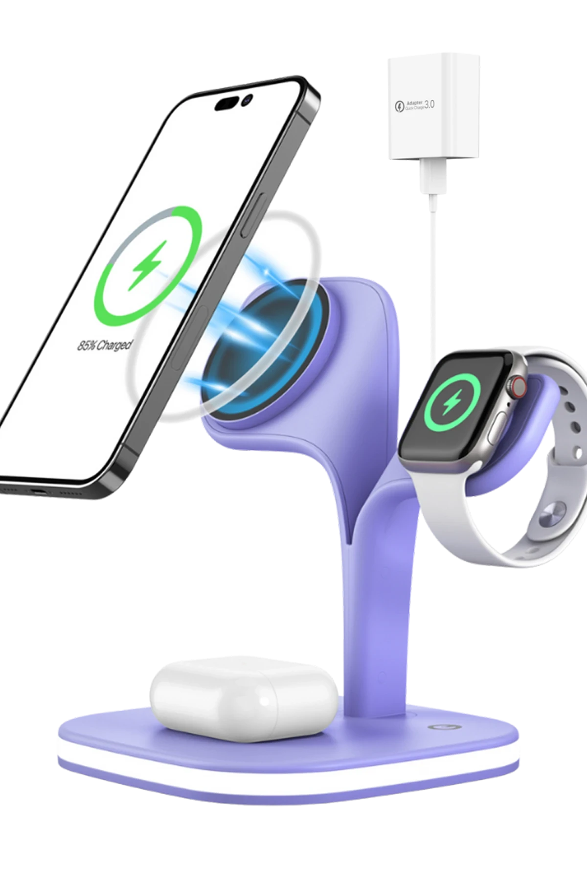 Newface YM-UD22 Kablosuz Şarj Masaüstü Set - Lila