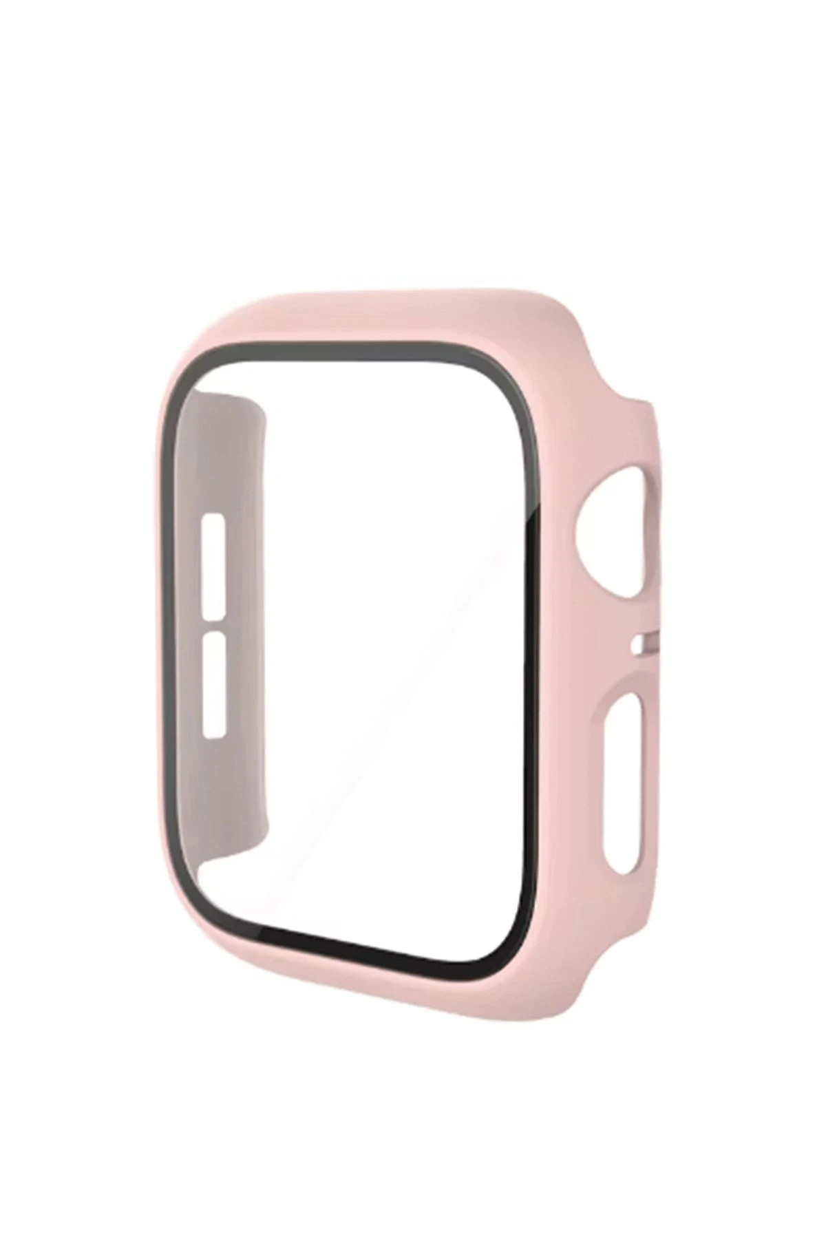 Newface Apple Watch 44mm Camlı Kasa Ekran Koruyucu - Pembe