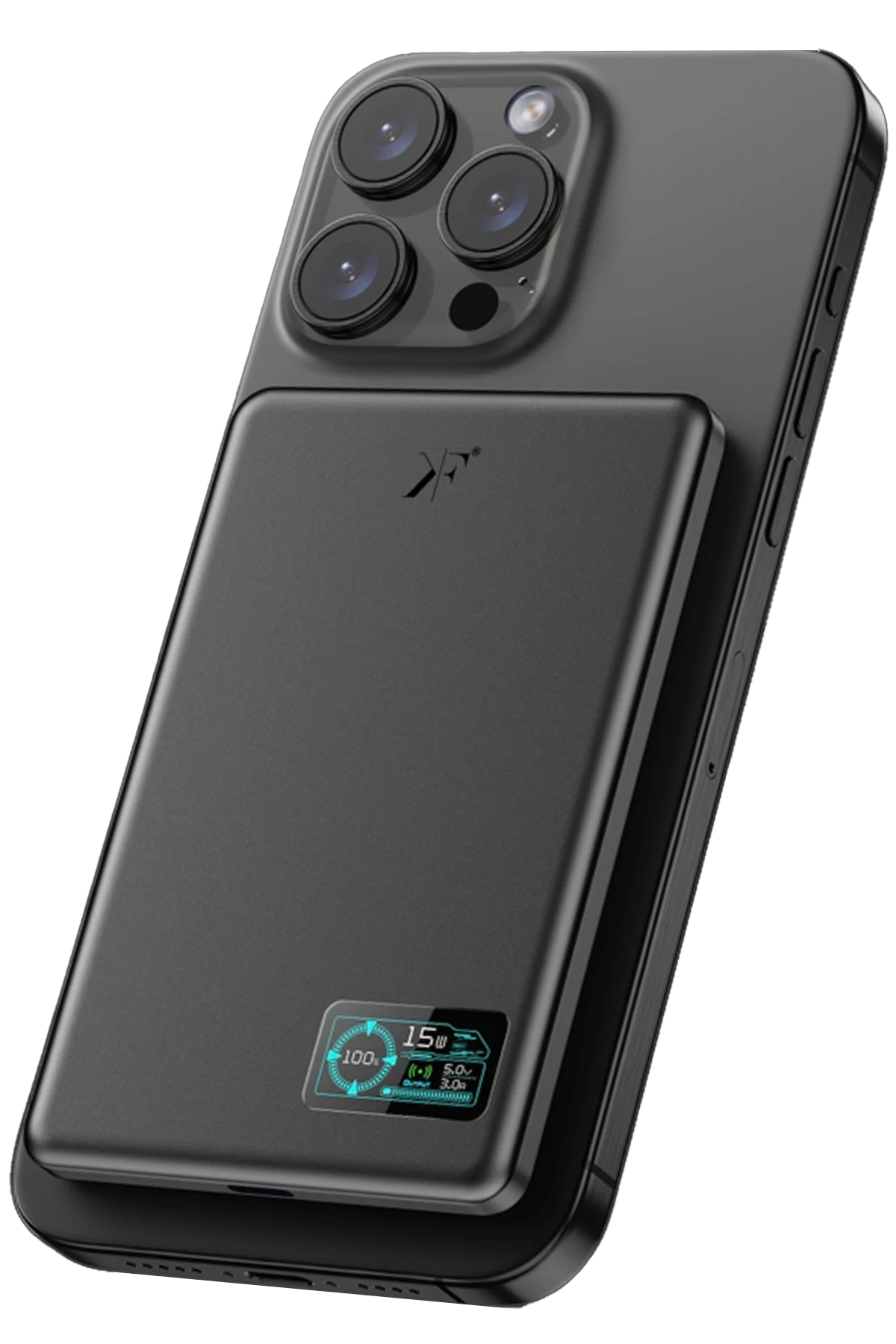 Newface PW595 5.000 mAh Dijital Göstergeli 20W Type-C ve 15W Kablosuz Şarj PD Hızlı Şarj Magsafe Powerbank - Siyah