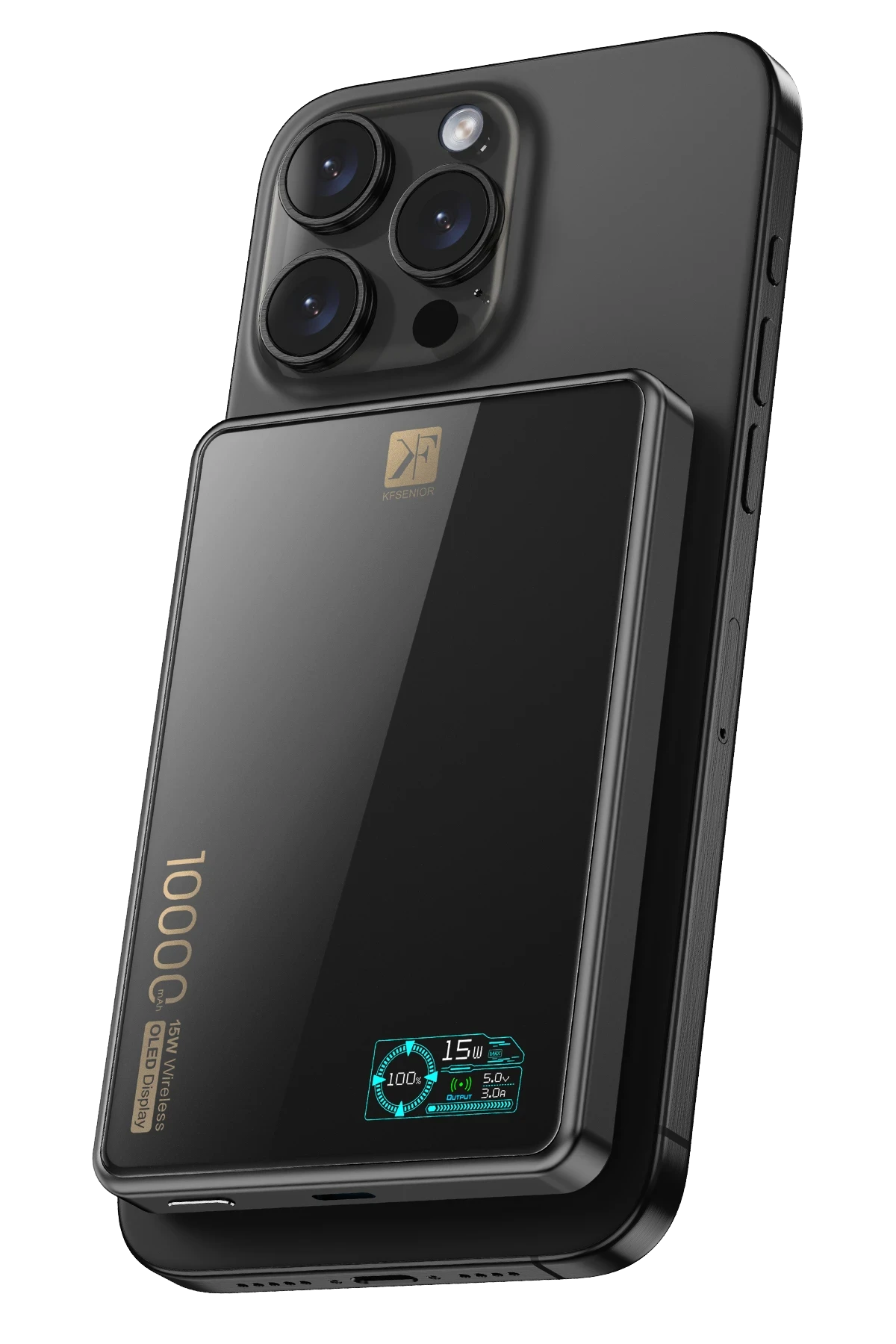 Newface PW598 10.000 mAh Dijital Göstergeli 20W Type-C ve 15W Kablosuz Şarj PD Hızlı Şarj Magsafe Powerbank - Siyah