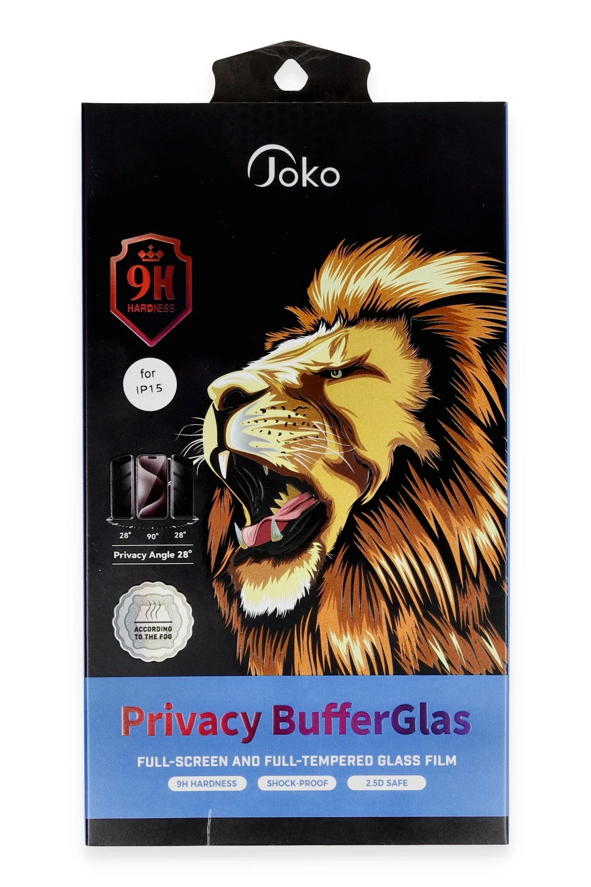 Joko iPhone 15 Pro Max Buffer Hayalet Cam Ekran Koruyucu - Siyah