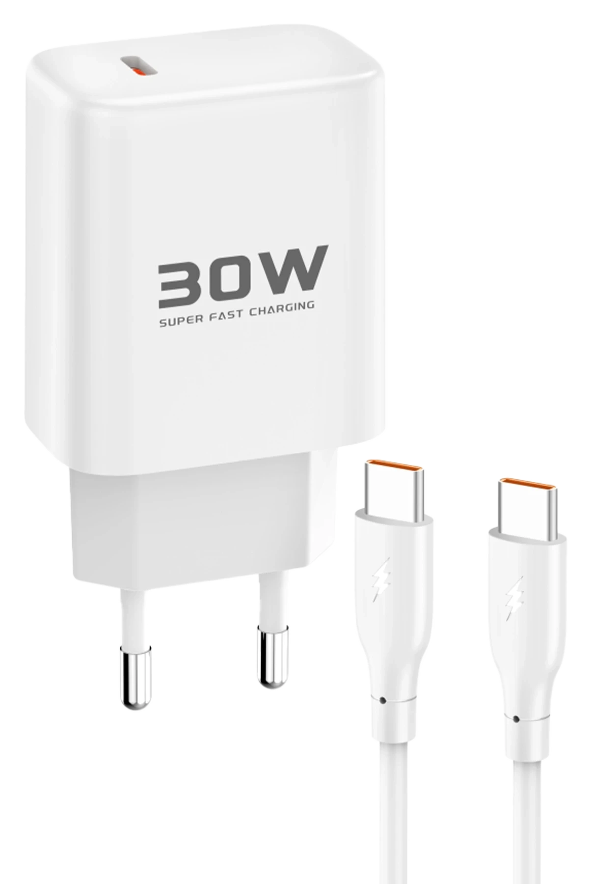 Joko JK89 30W Type-C Çıkışlı Ekstra DC67 1M Type-C to Type-C Kablolu PD Şarj Cihazı - Beyaz