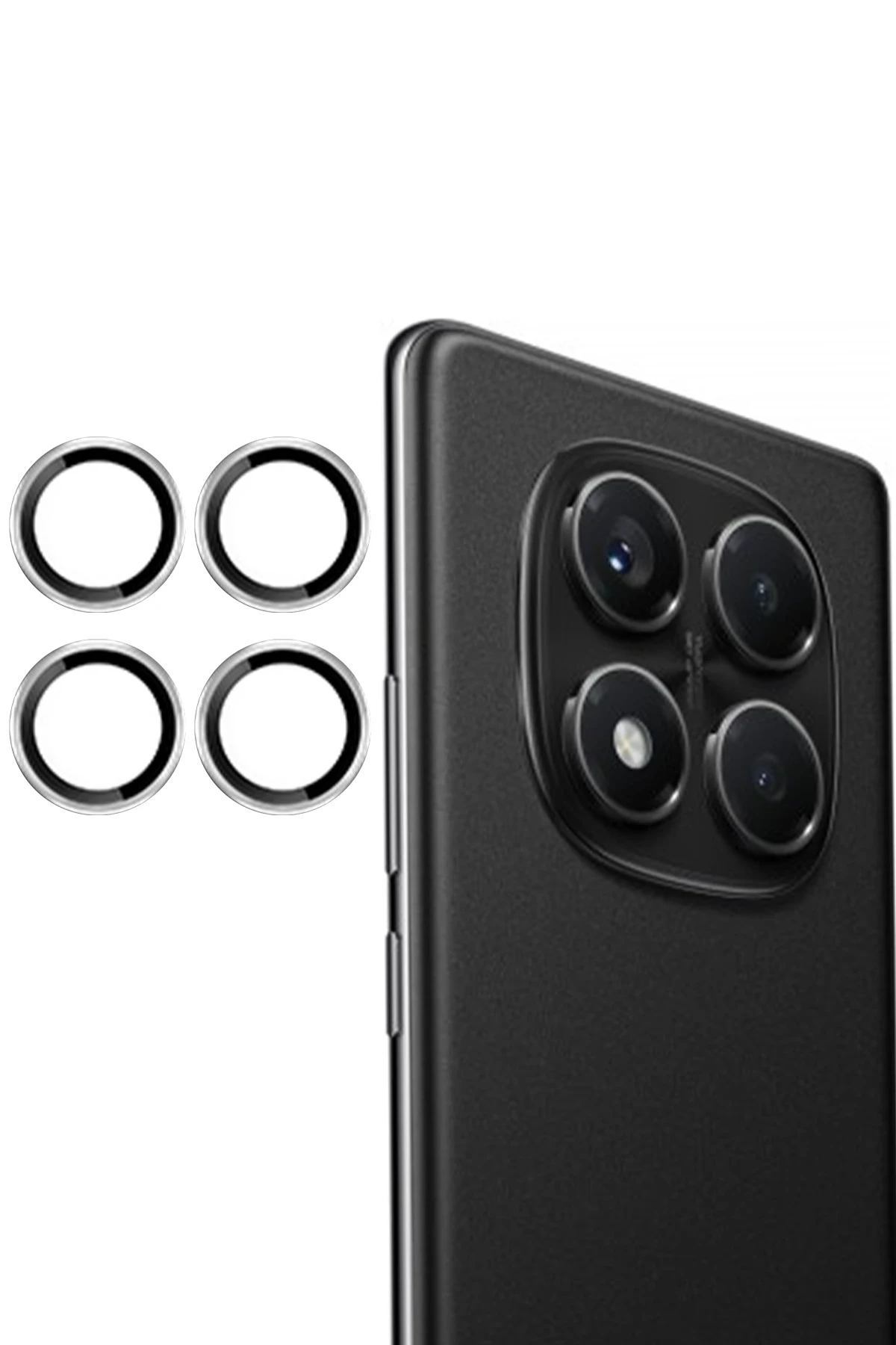 Joko Xiaomi Redmi Note 14 Pro 4G PVD Metal Kamera Lens - Gümüş