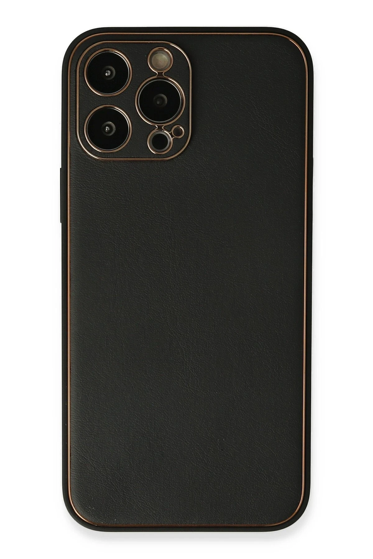 Newface iPhone 13 Pro Max Kılıf Coco Deri Silikon Kapak - Siyah