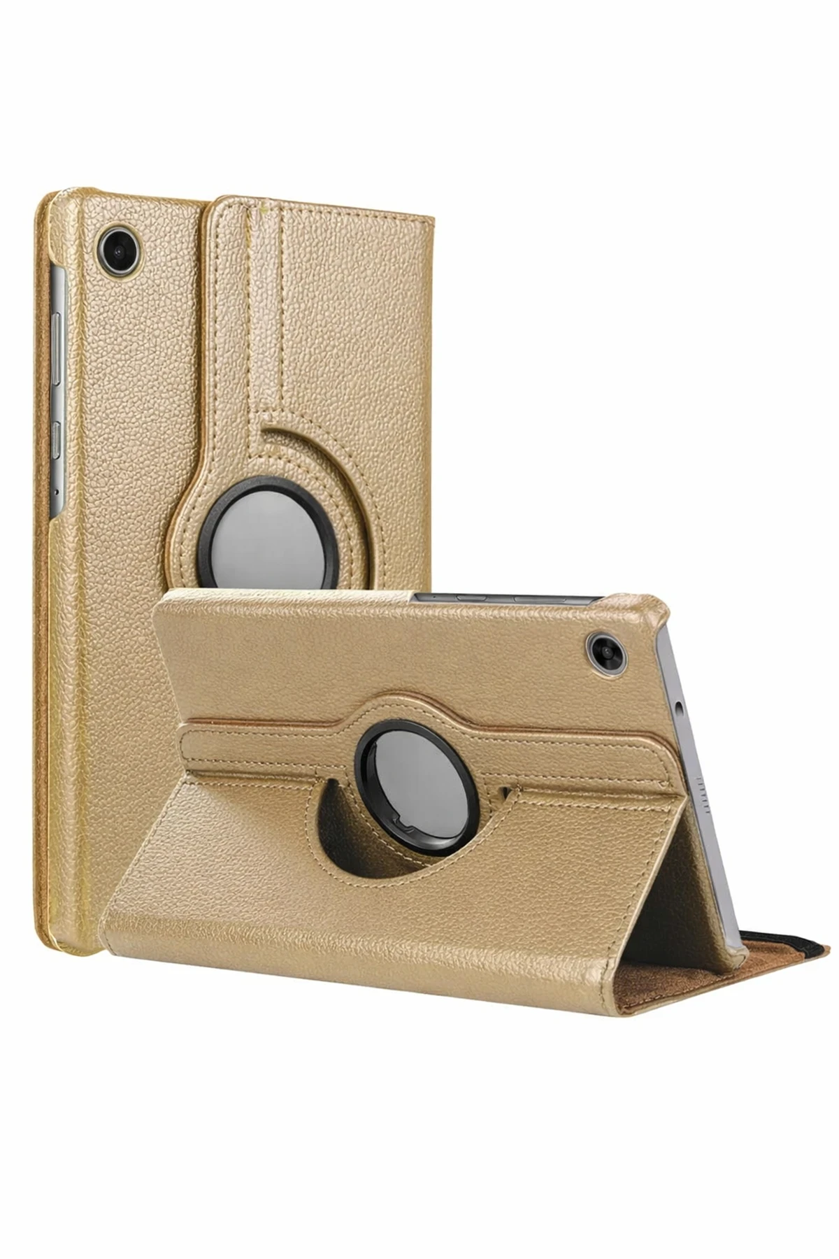 Newface Samsung Galaxy Tab A11 360 Tablet Deri Kılıf - Gold