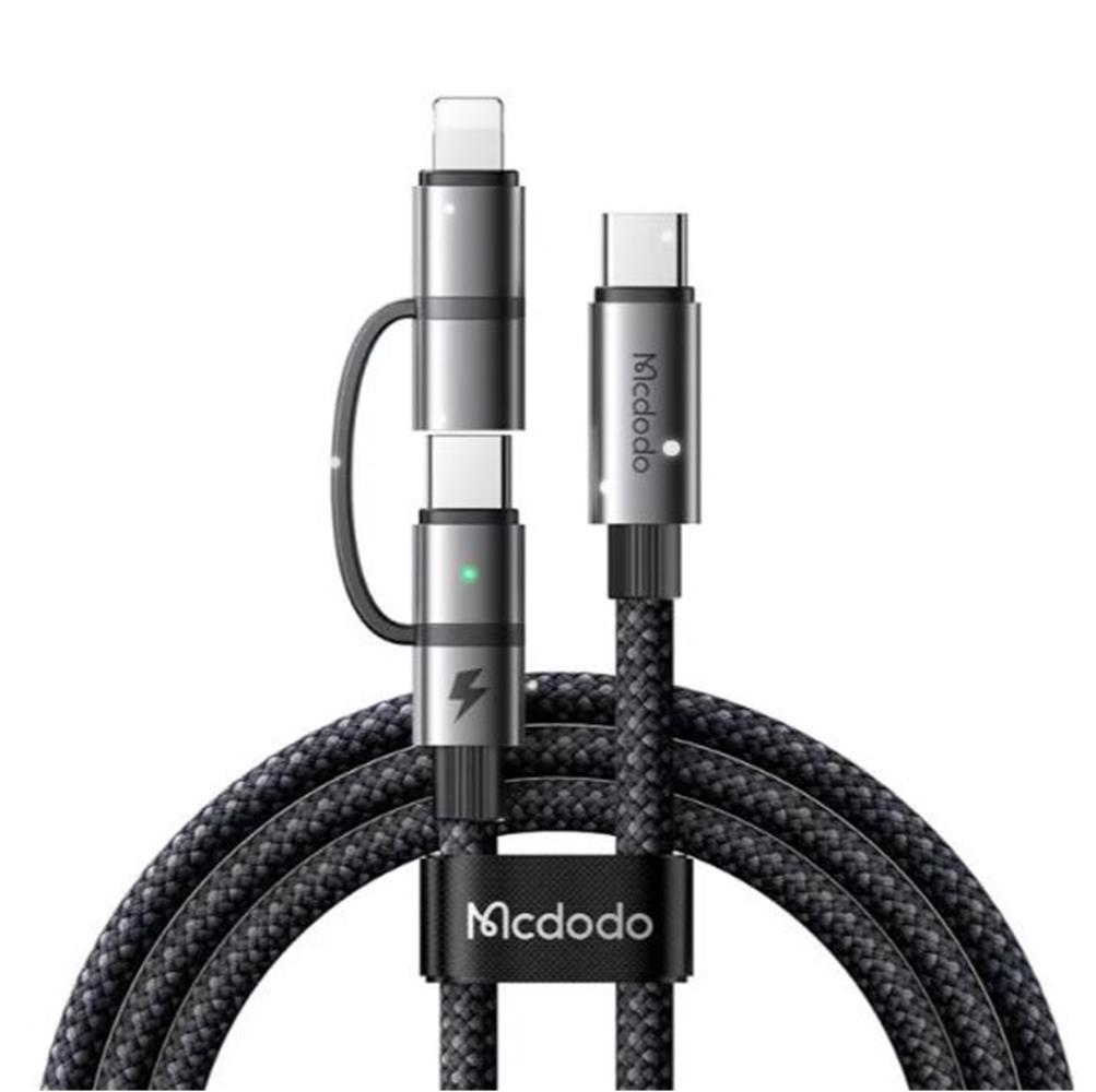 MCDODO CA-0450 LIGHTNING PD 36W - TYPE-C 100W DESTEKLİ2 Sİ BİR ARADA ŞARJ KABLOSU 1.2M