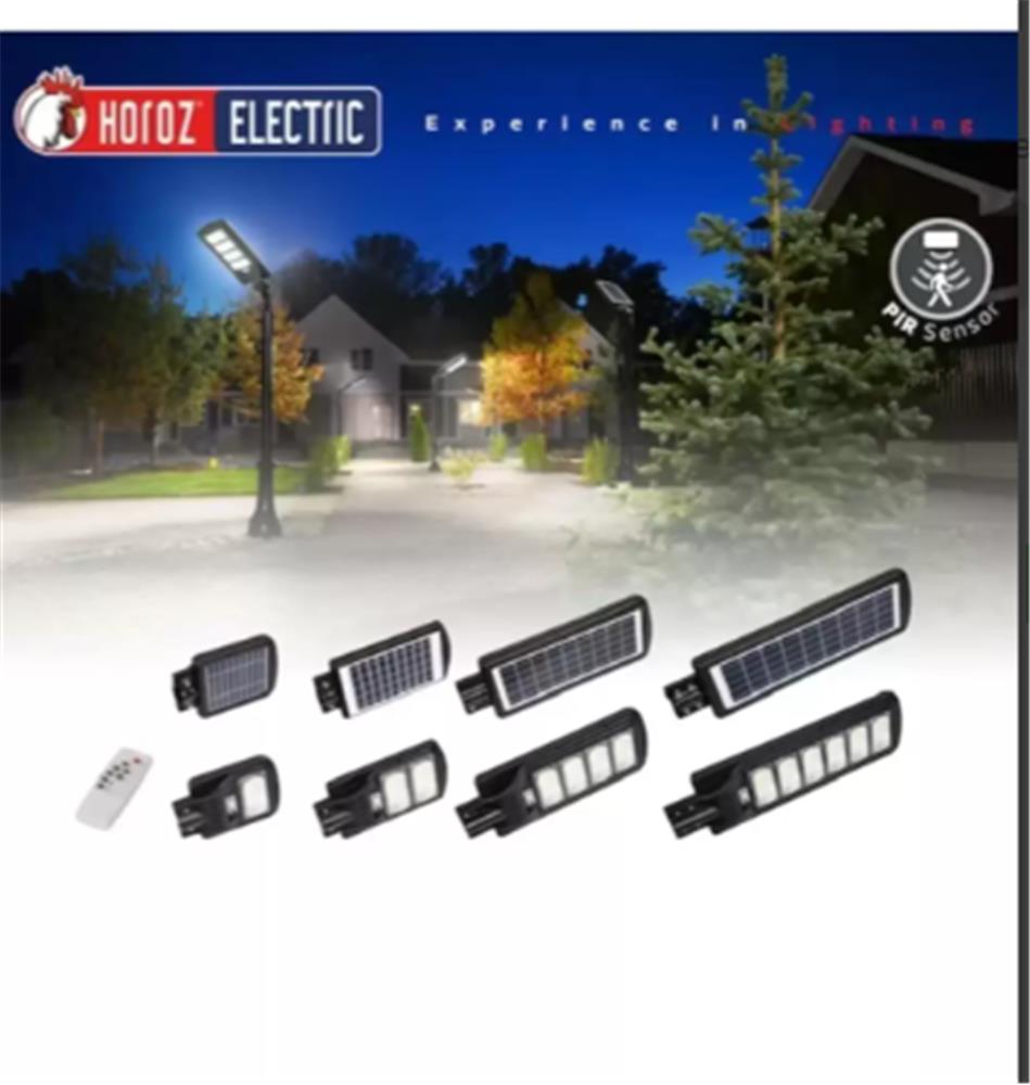 Horoz Compact 300w Led Solar Sokak Armatürü 1567Lm 6400k SMD Led Beyaz Işık Su Geçirmez Kumandalı